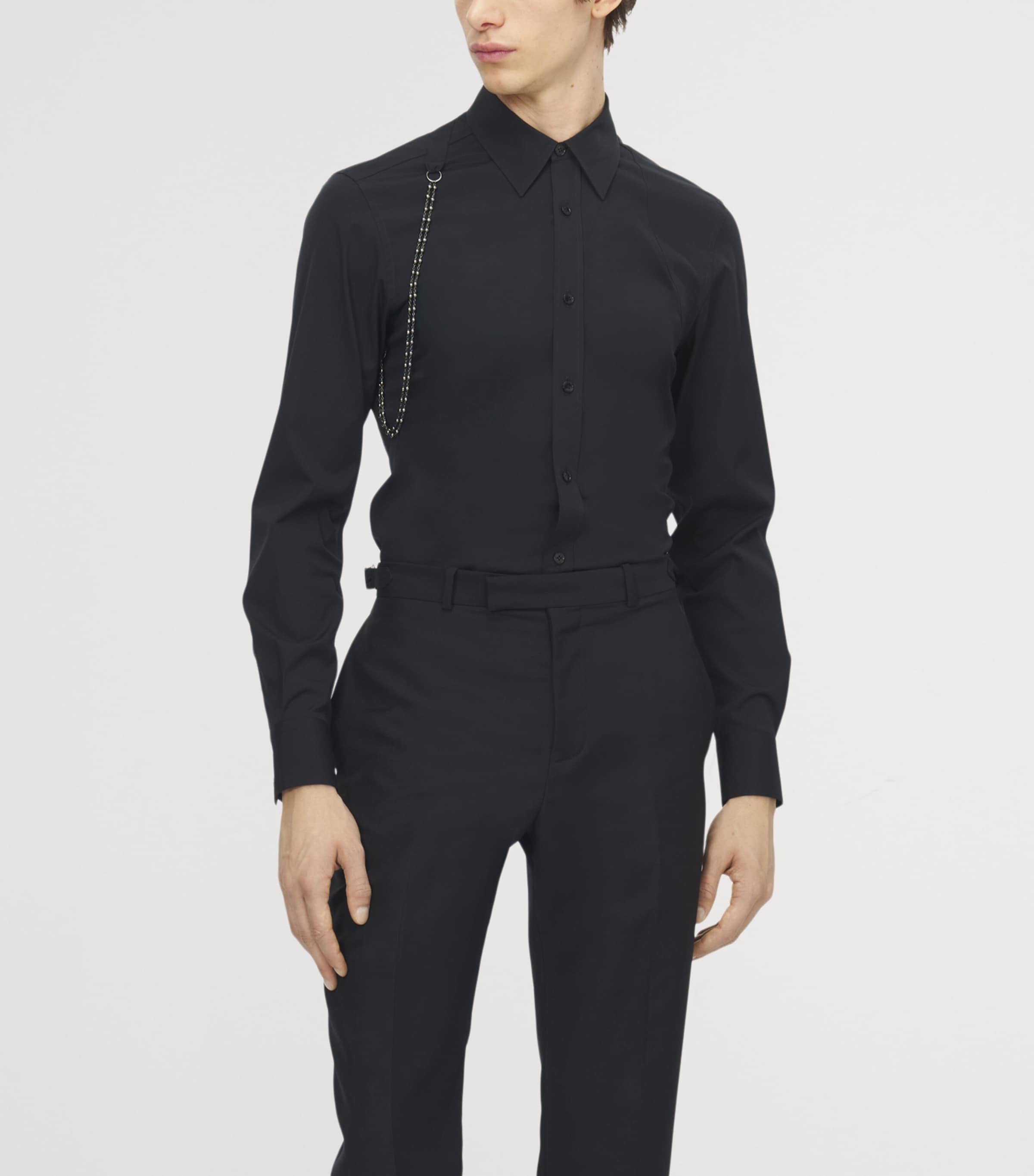 McQueen Mens Chain-Embellished Shirt Image 5