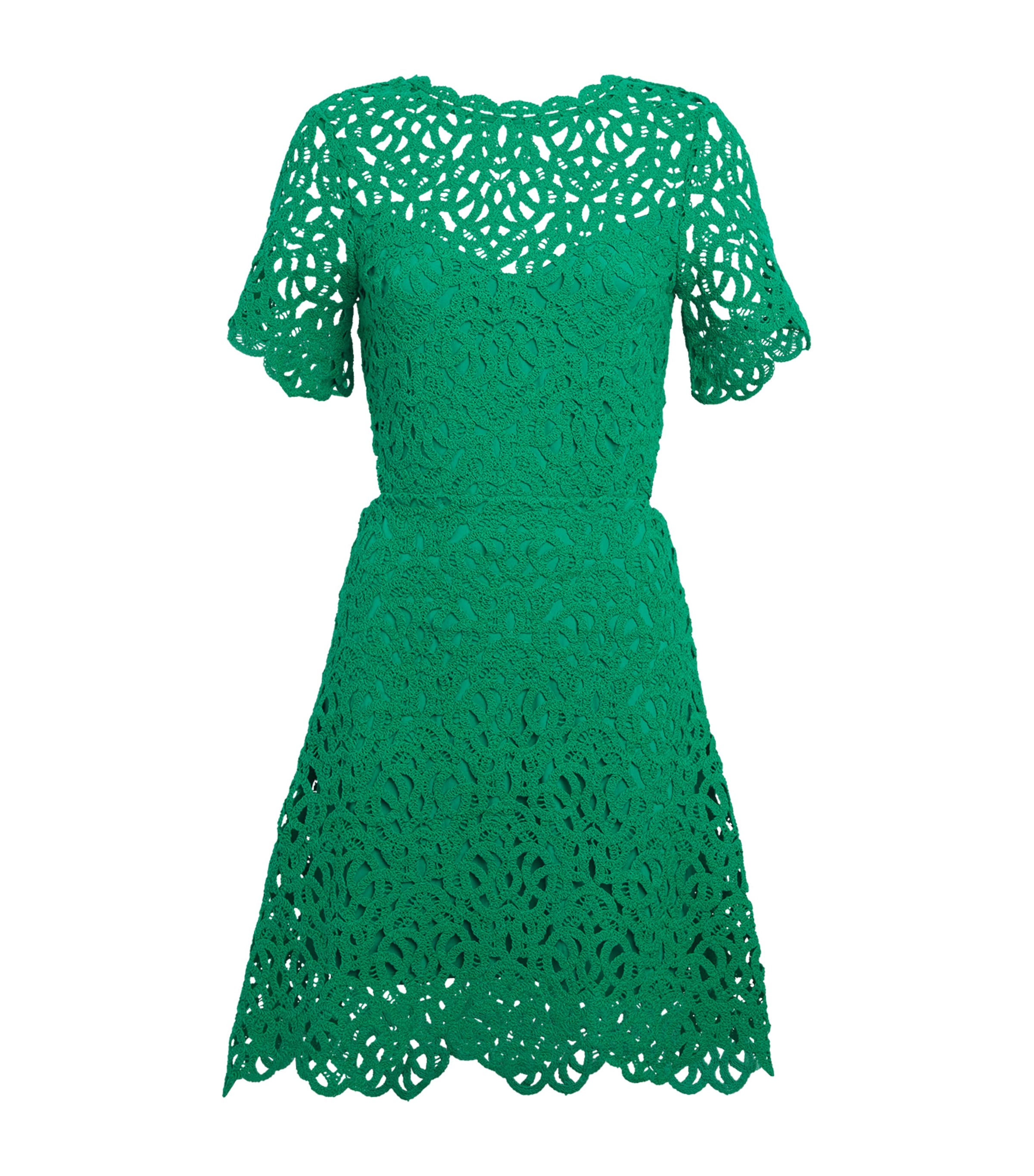 Maje Cotton Crochet Mini Dress