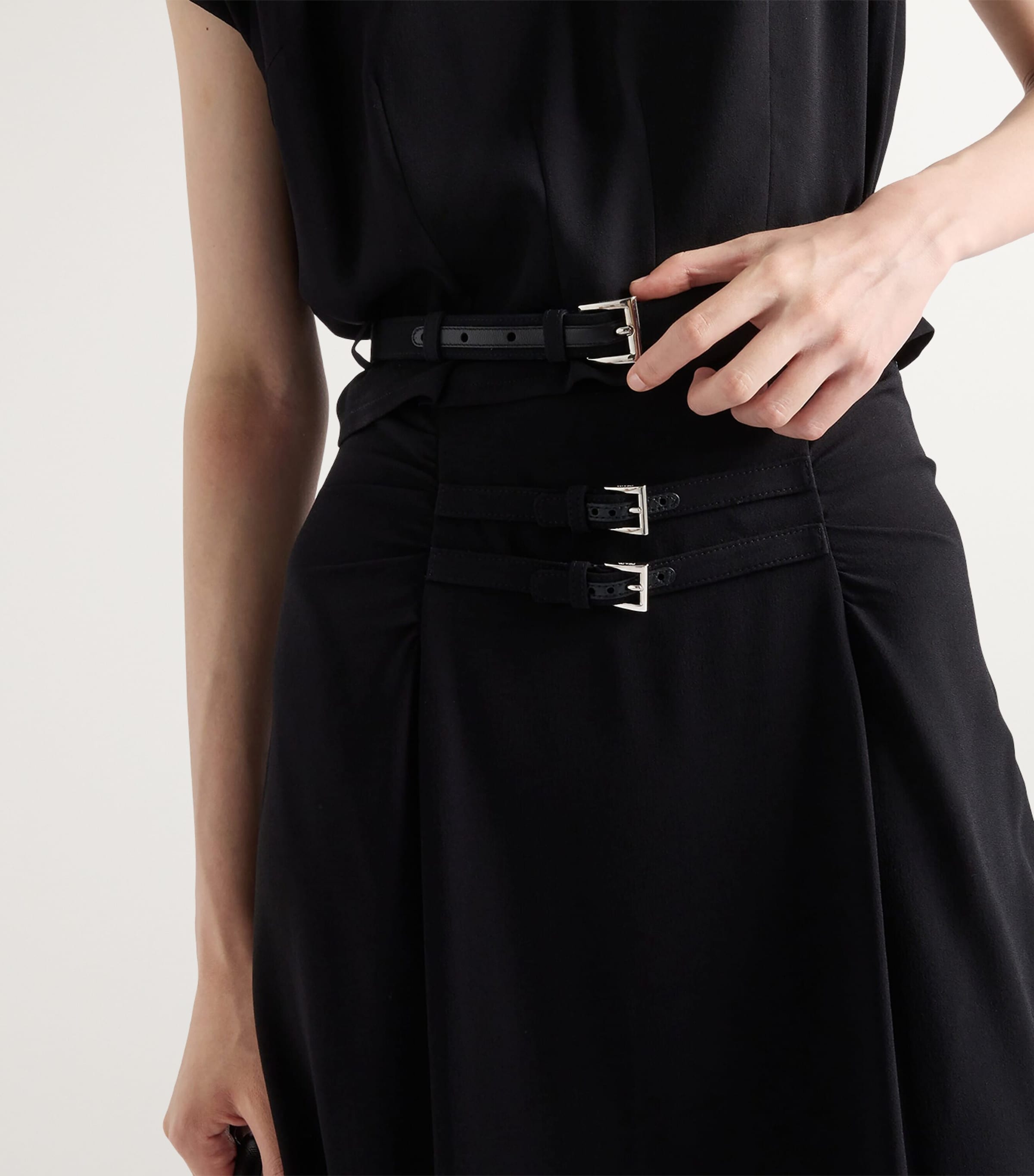 Buckle-Detail Midi Skirt F0002 Image 5