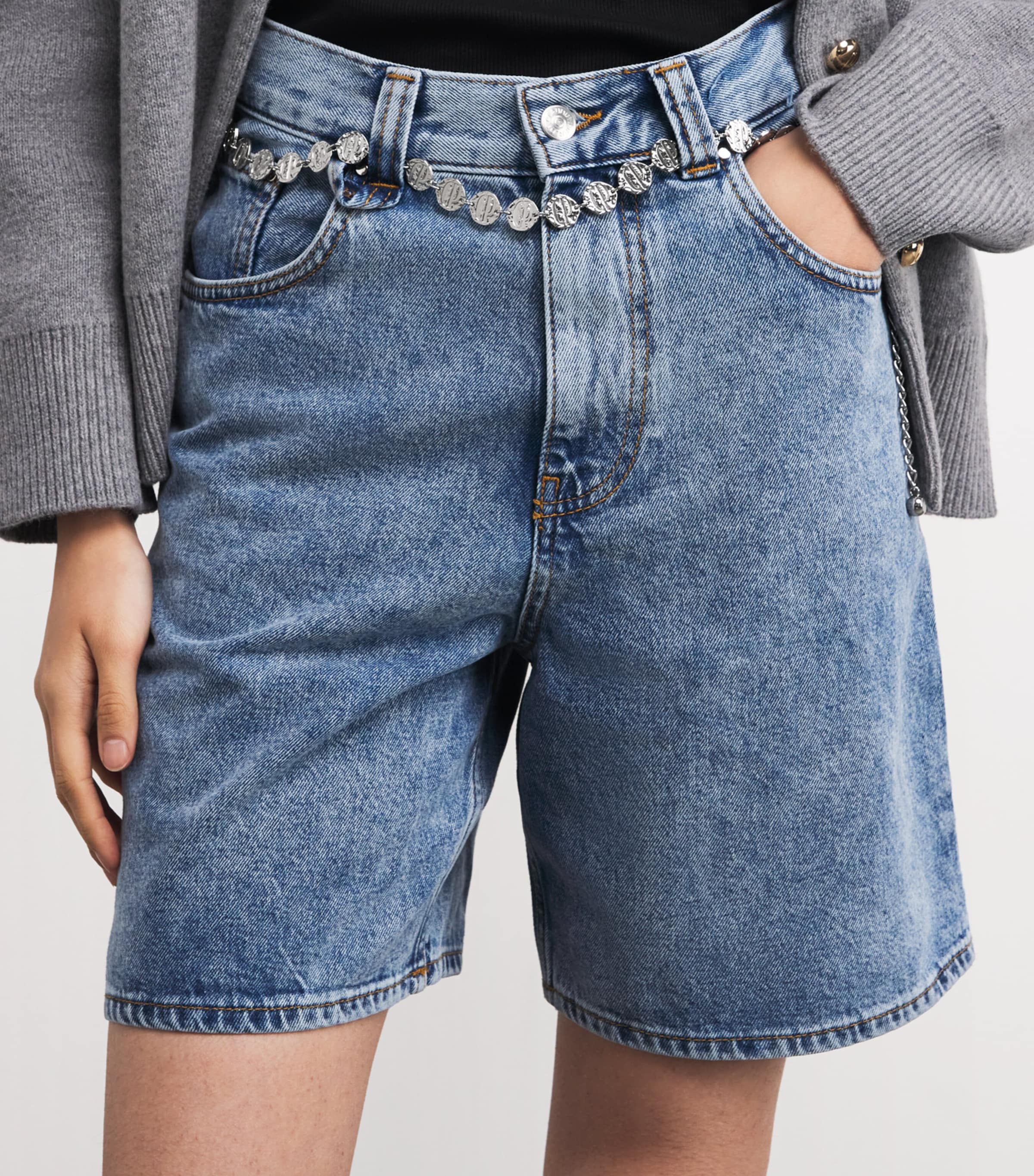 Claudie Pierlot Logo Embossed Chain Belt Silver Image 2