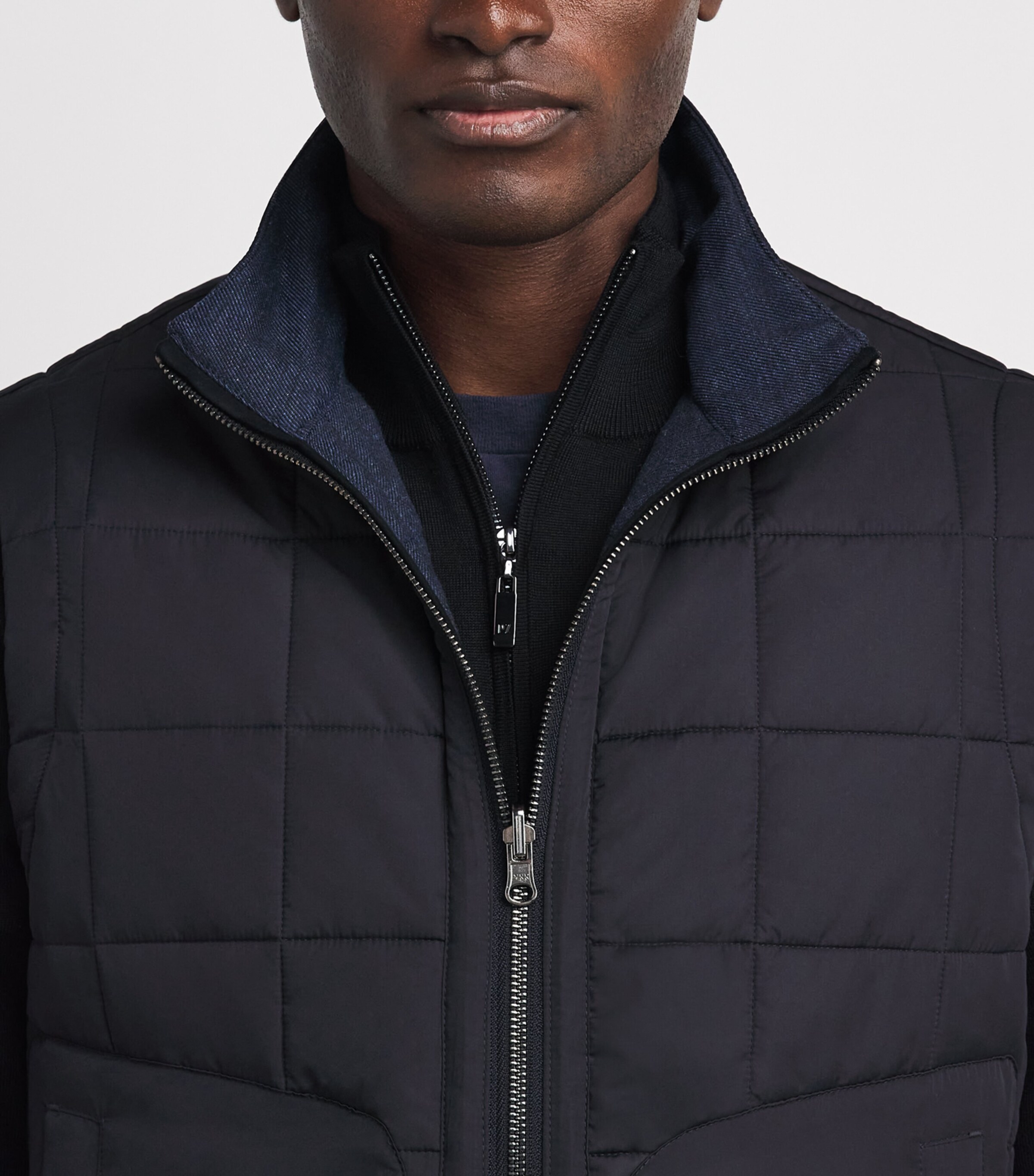 Pal Zileri Mens Reversible Padded Gilet Blue Navy Image 6