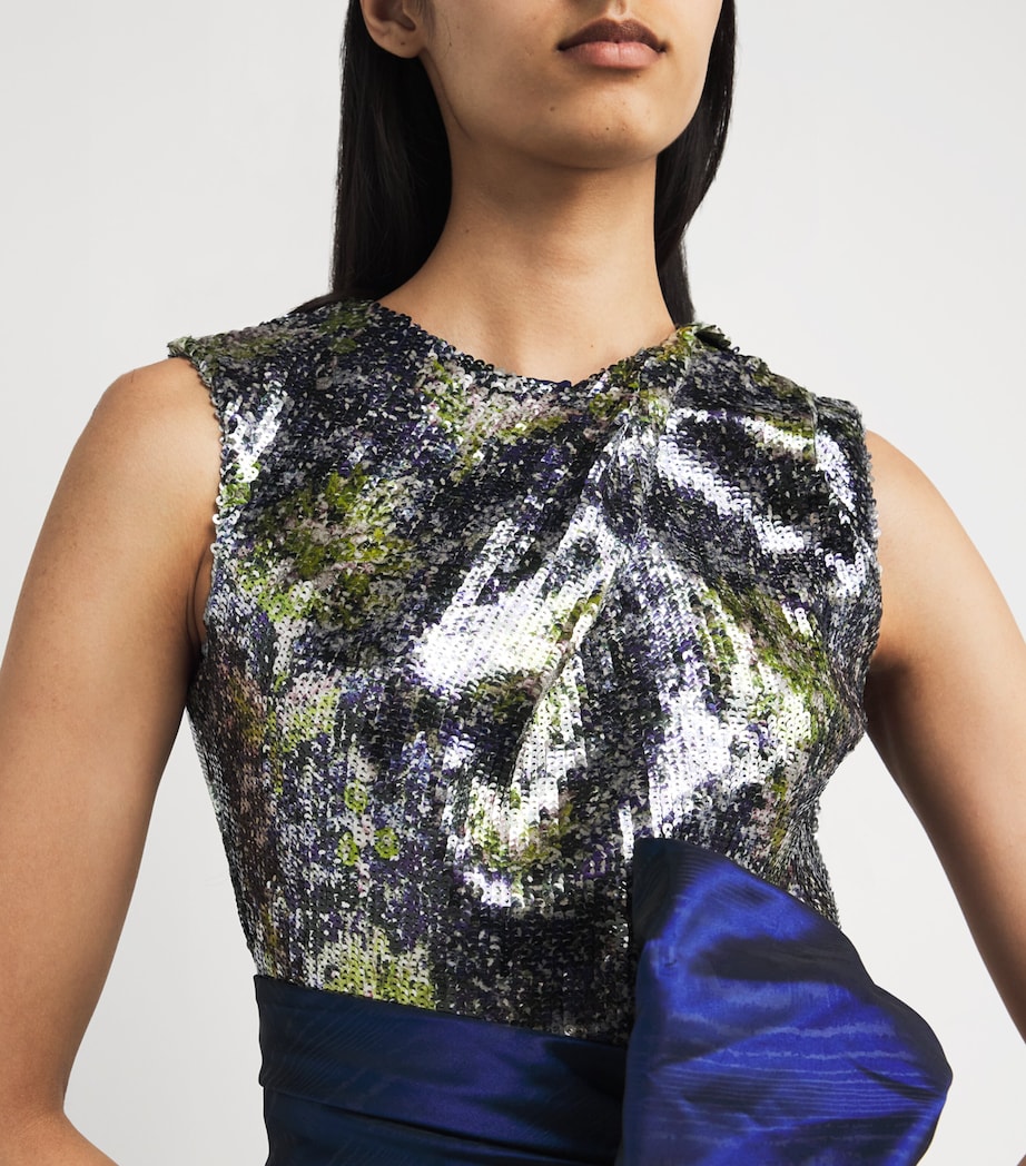 Sequin Midi Dress BLUE Image 6