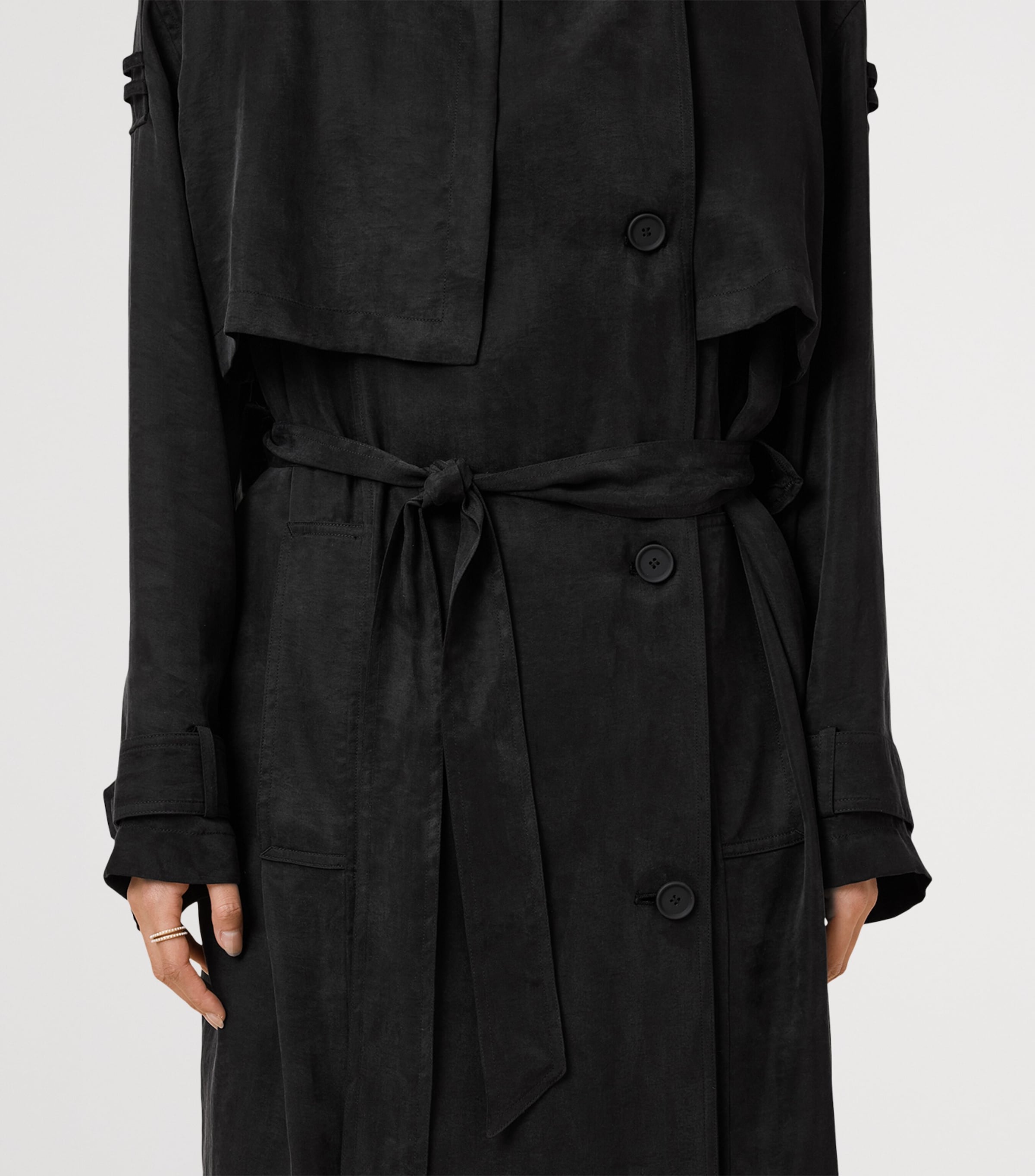 Linnie Trench Coat BLACK Image 11