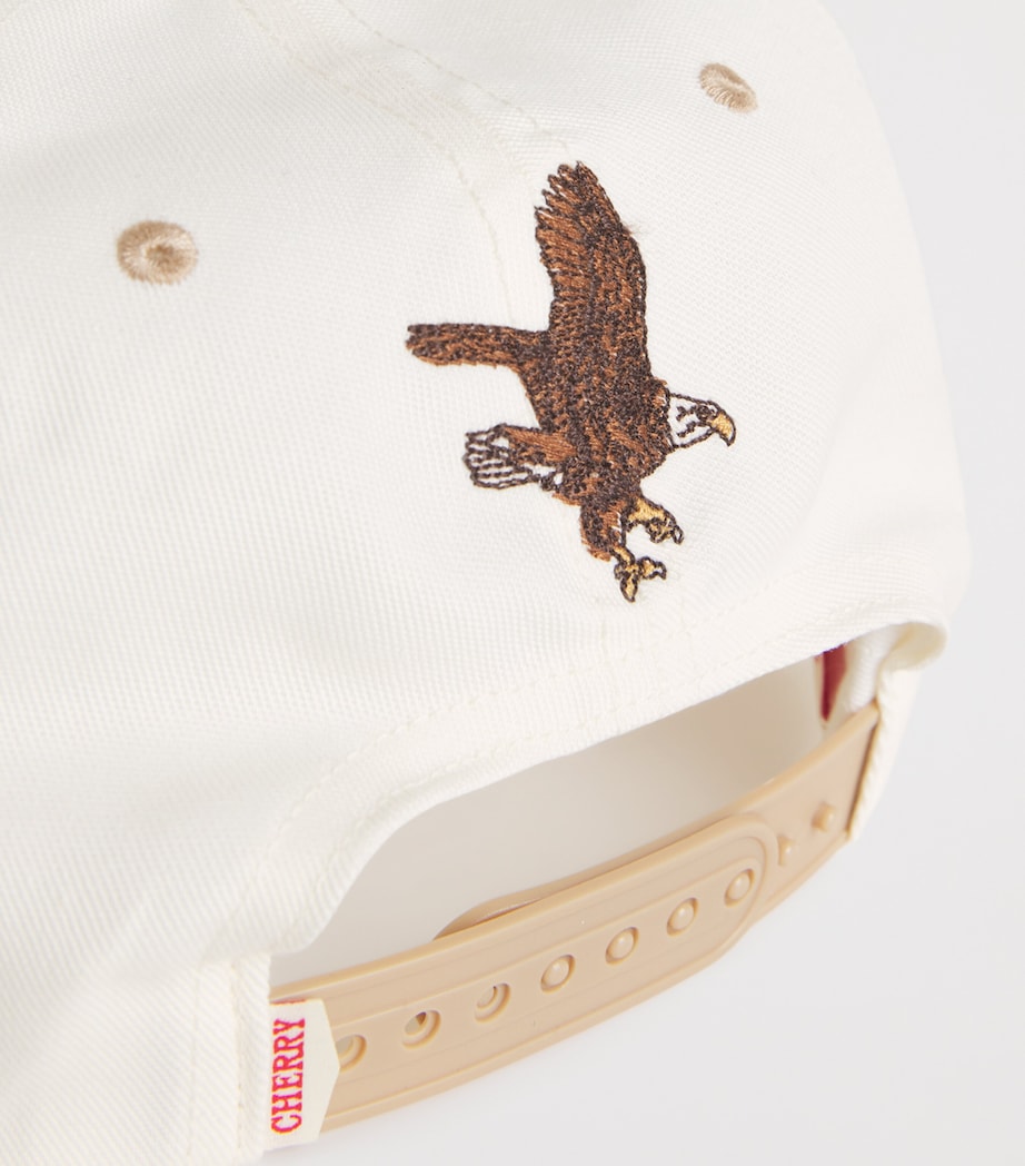 Twill Suede-Trim Logo Embroidery Navajo Baseball Cap IVORY Image 3