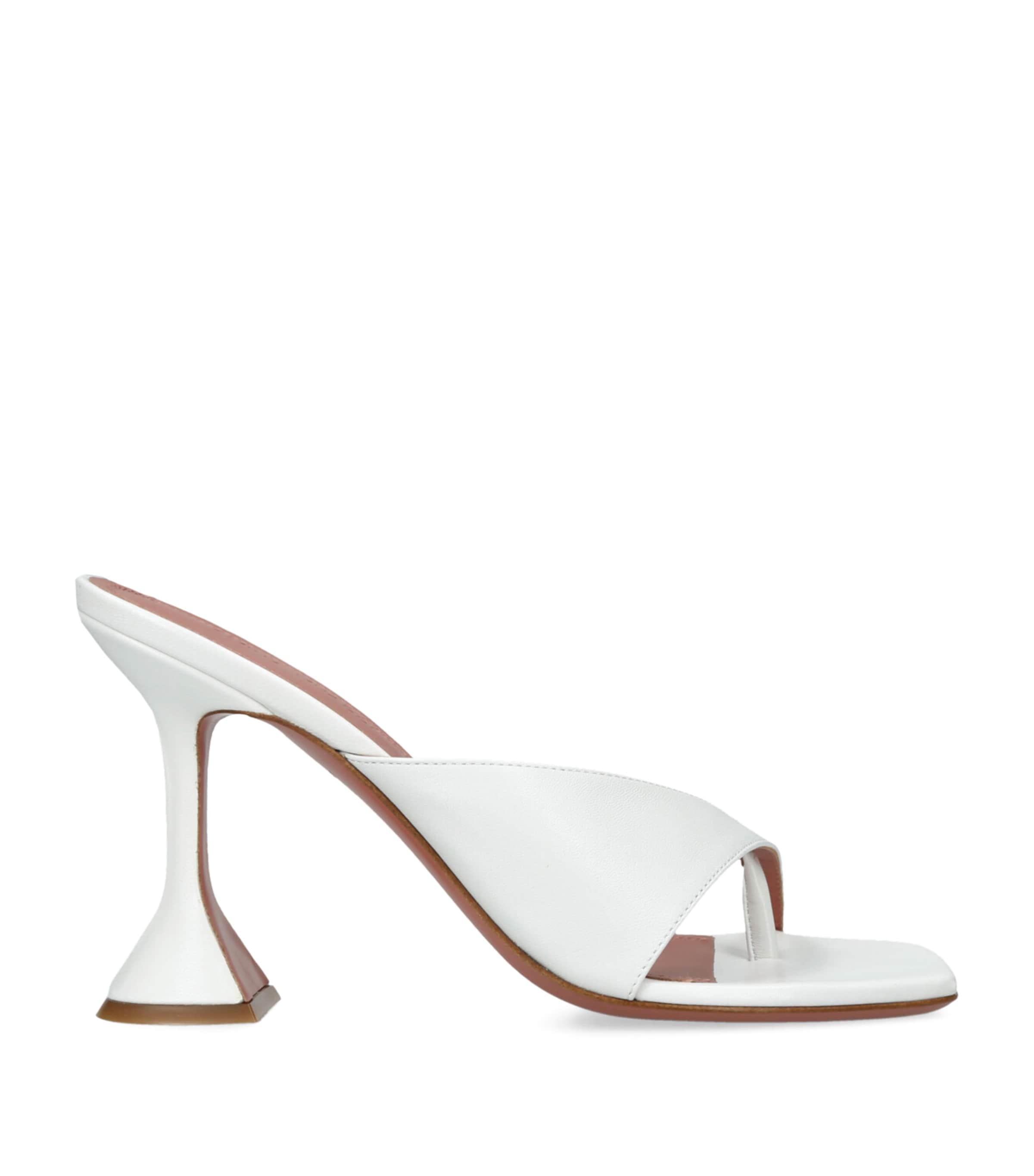 Amina Muaddi Leather Shiona Heeled Mules 95 | Women Shoes | Heels | Mules | Heeled Mules | Designers | Amina Muaddi