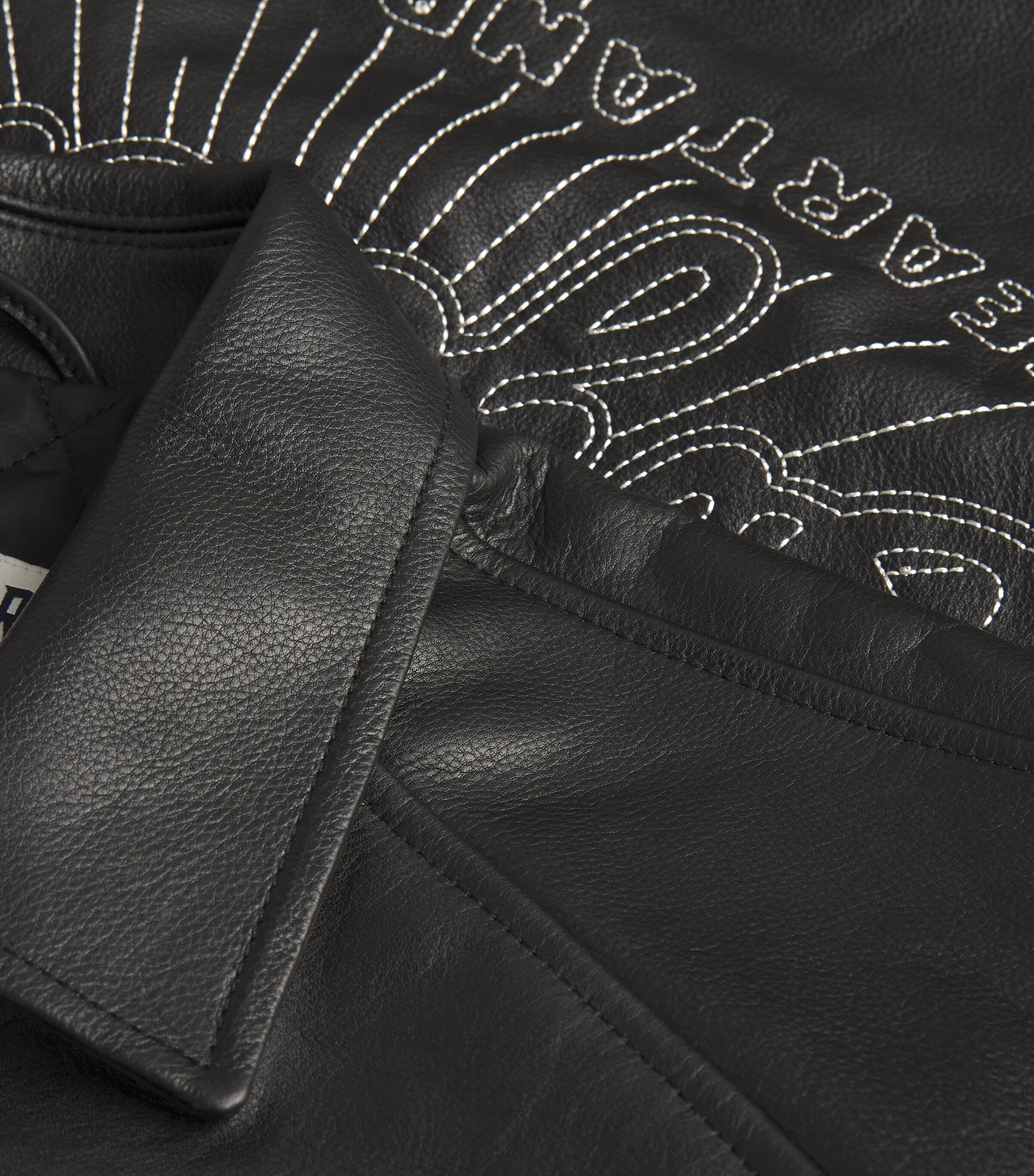 Billionaire Boys Club Mens Leather Collared Jacket Black Image 5