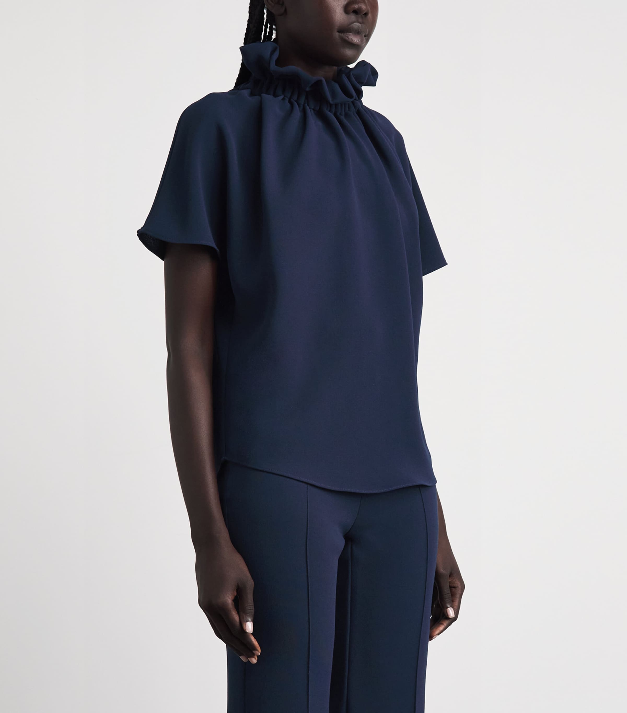 Edeline Lee Womens Ruff Blouse Nav/navy Image 4