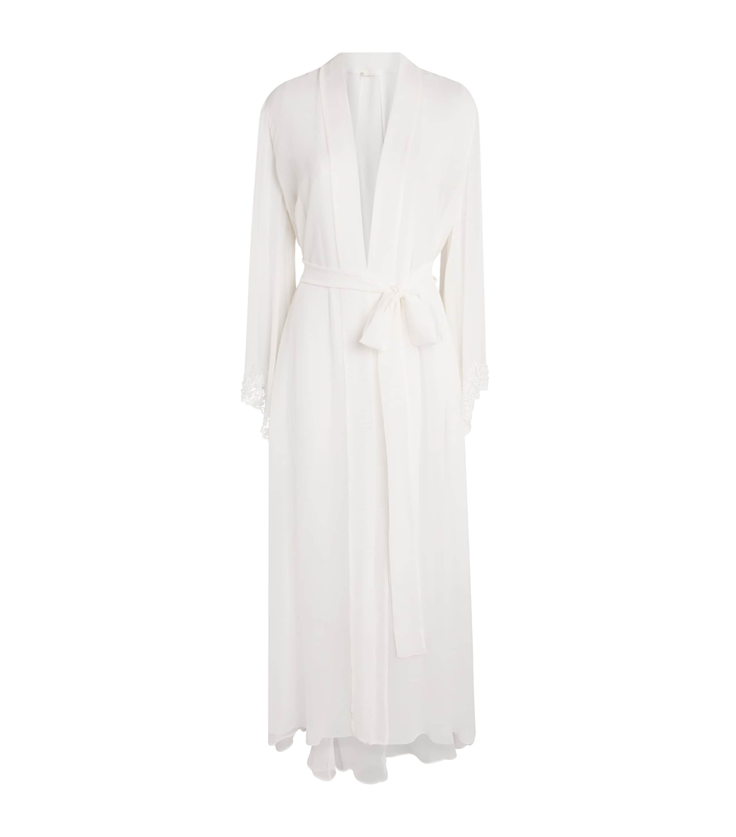 Rosamosario Womens Silk Fatima The Bride Robe White Image 1