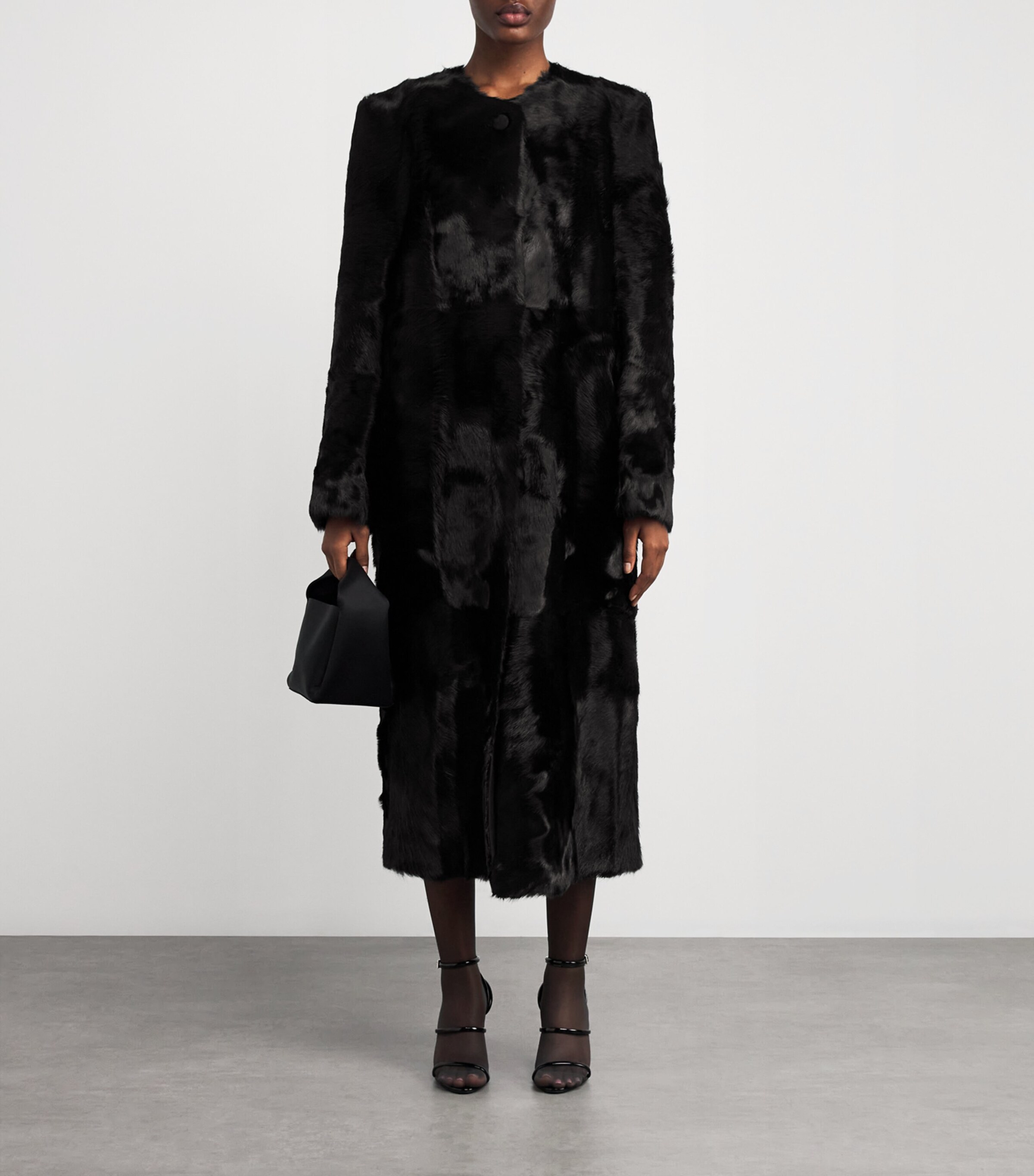 CAMILLA AND MARC Black Cowhide Hackney Car Coat | Harrods US