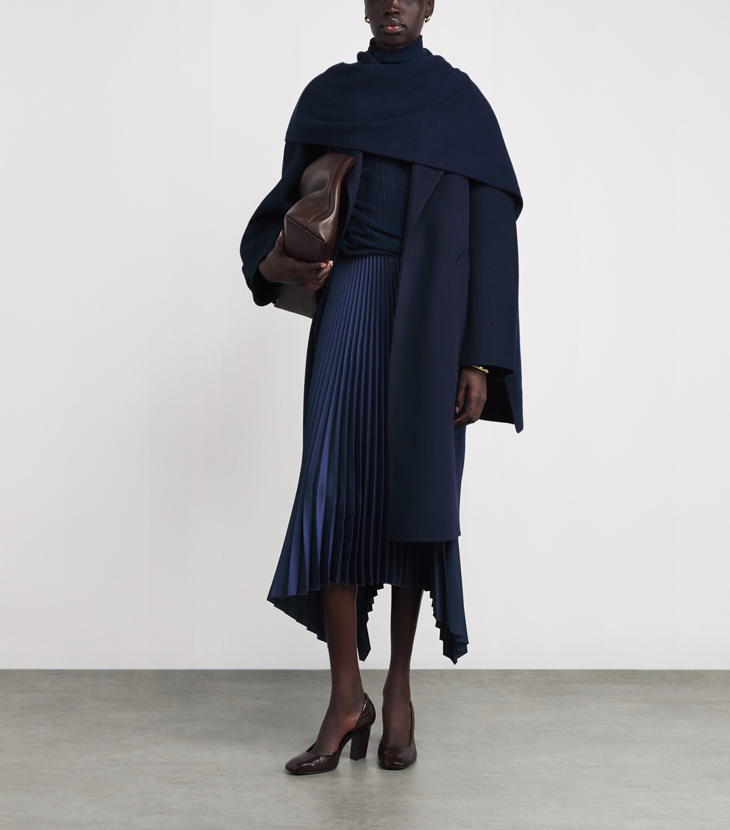 Joseph Womens Plissé Ade Midi Skirt Indigo Image 2