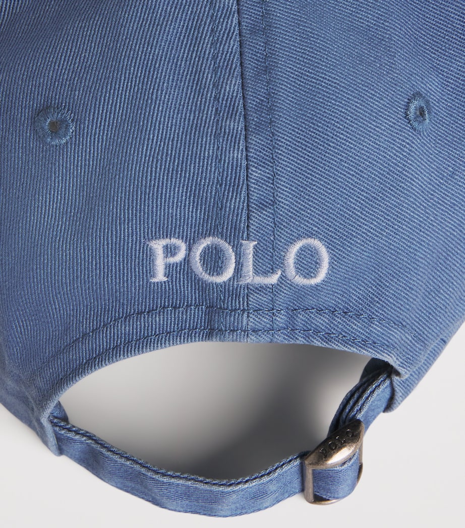 Cotton Polo Pony Baseball Cap BLUE Image 3