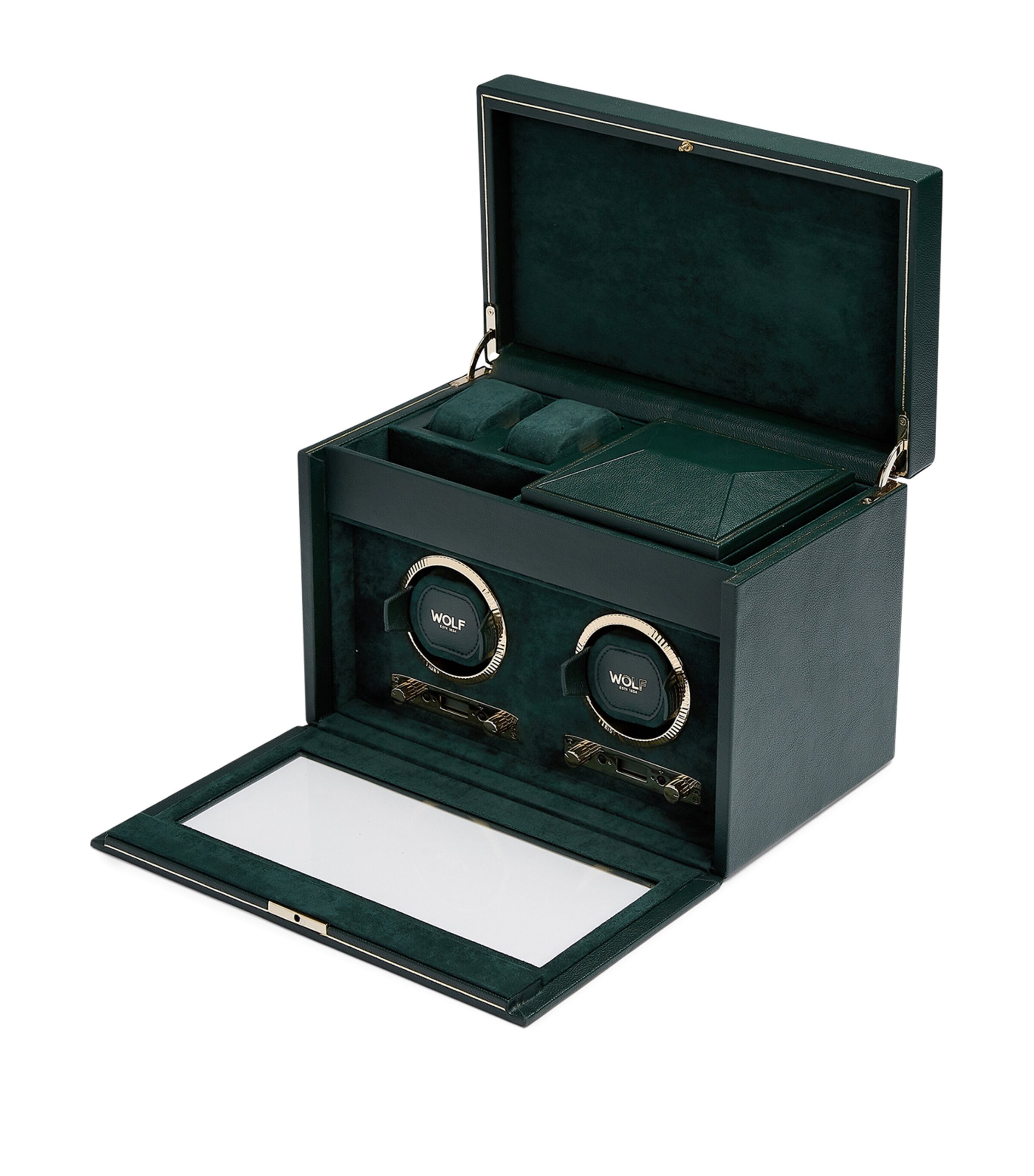 Vegan Leather Double Watch Winder GREEN Image 6