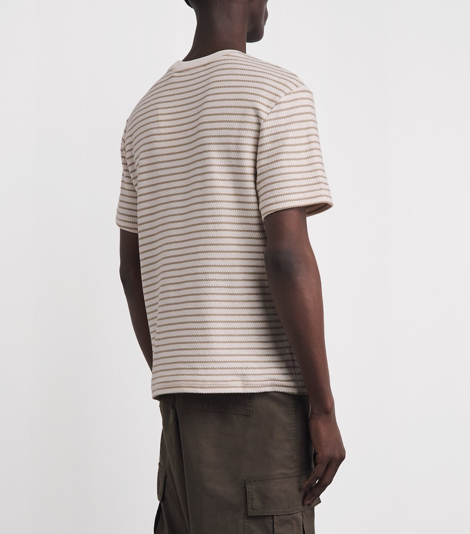 FRAME Mens Cotton Rib-Knit Stripe T-Shirt Nats Image 5