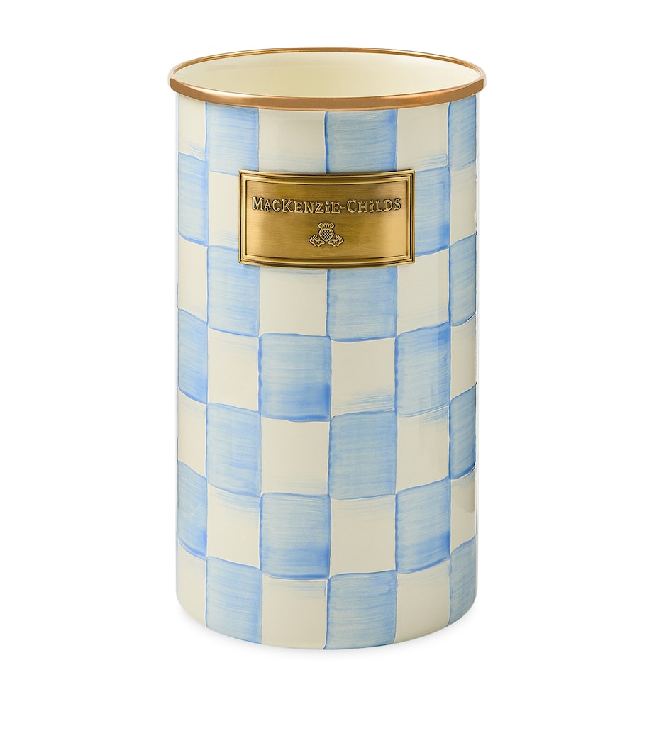 MacKenzie-Childs Sky Check Utensil Holder Blue Image 1