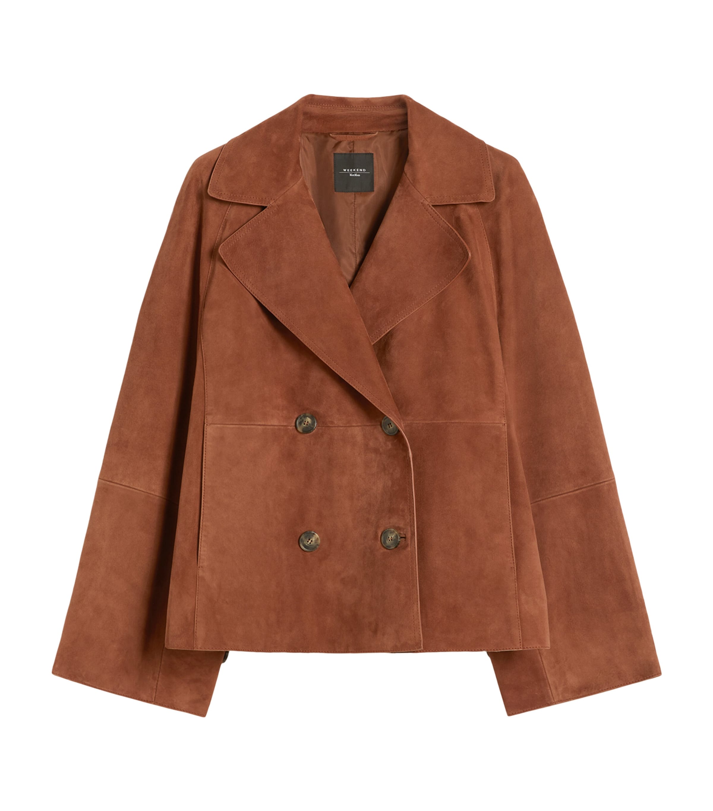 Suede Double-Breasted Jacket TERRA COTTA Image 1