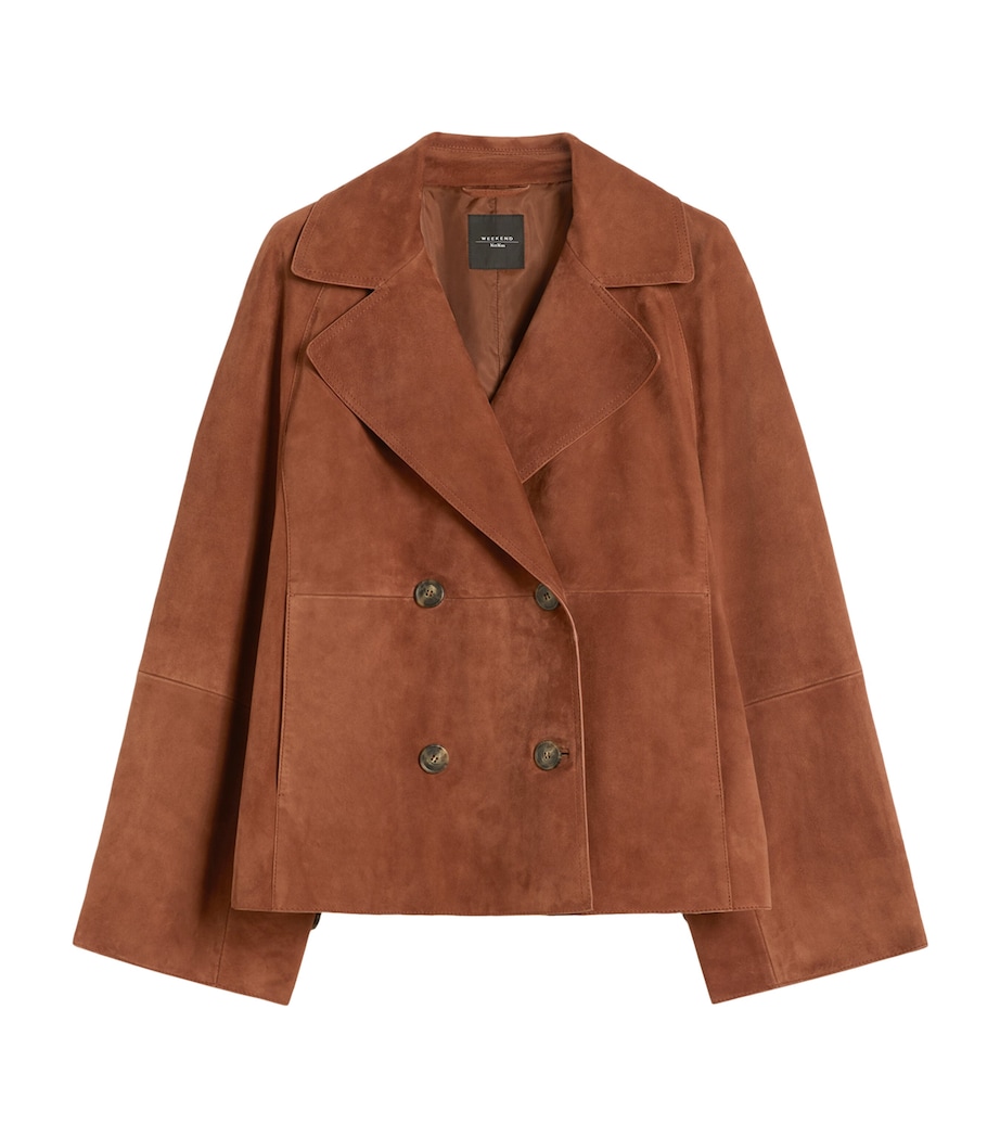 Suede Double-Breasted Jacket TERRA COTTA Image 1