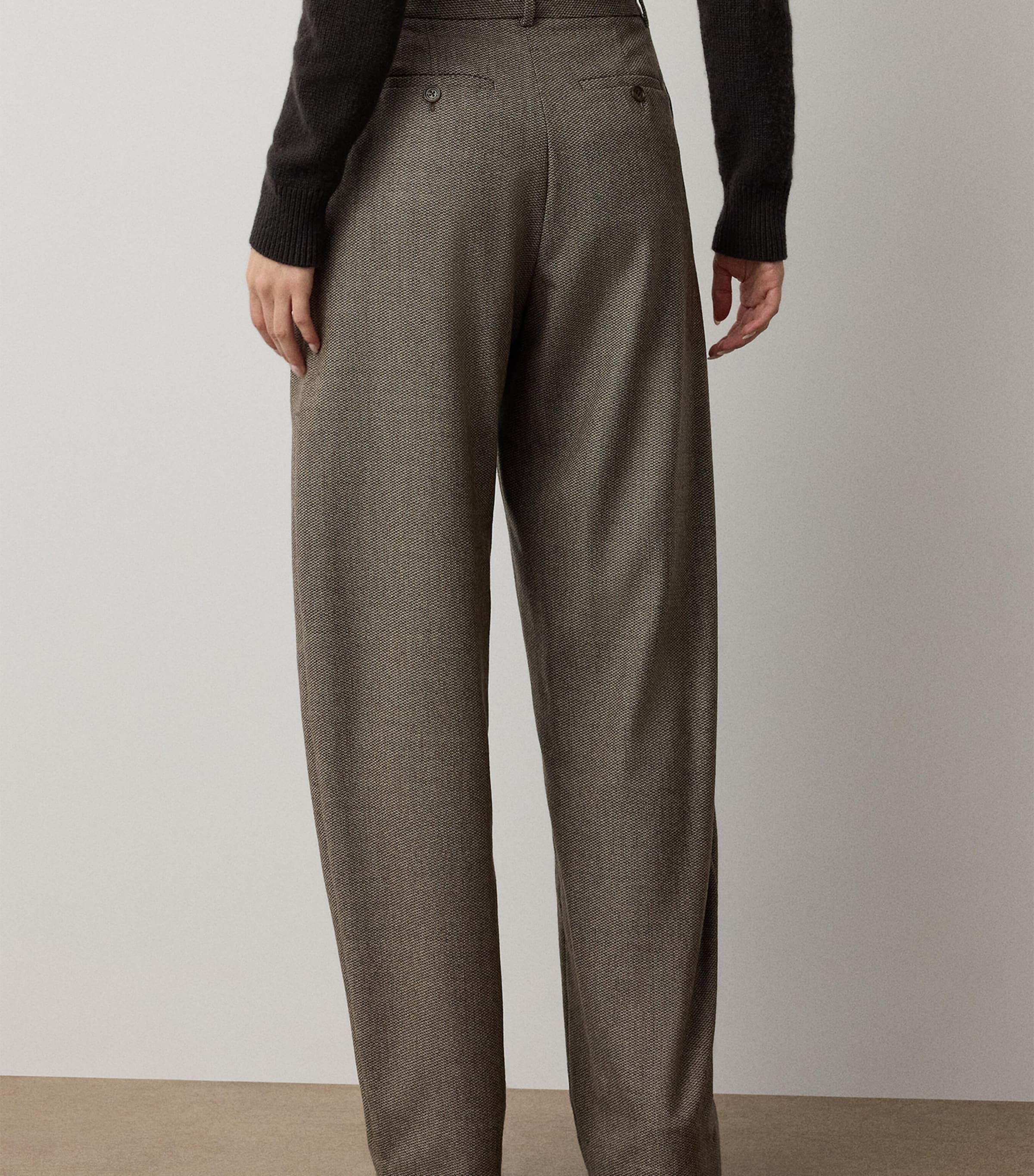 Ralph Lauren Collection Womens Tweed Leandre Trousers Taupe Multi Image 3