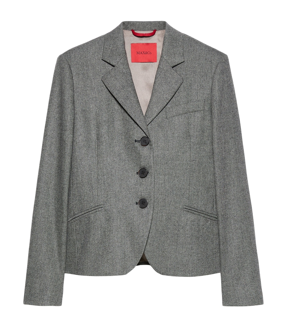 MAX&Co. Womens Button-Up Cropped Jacket Black Image 1