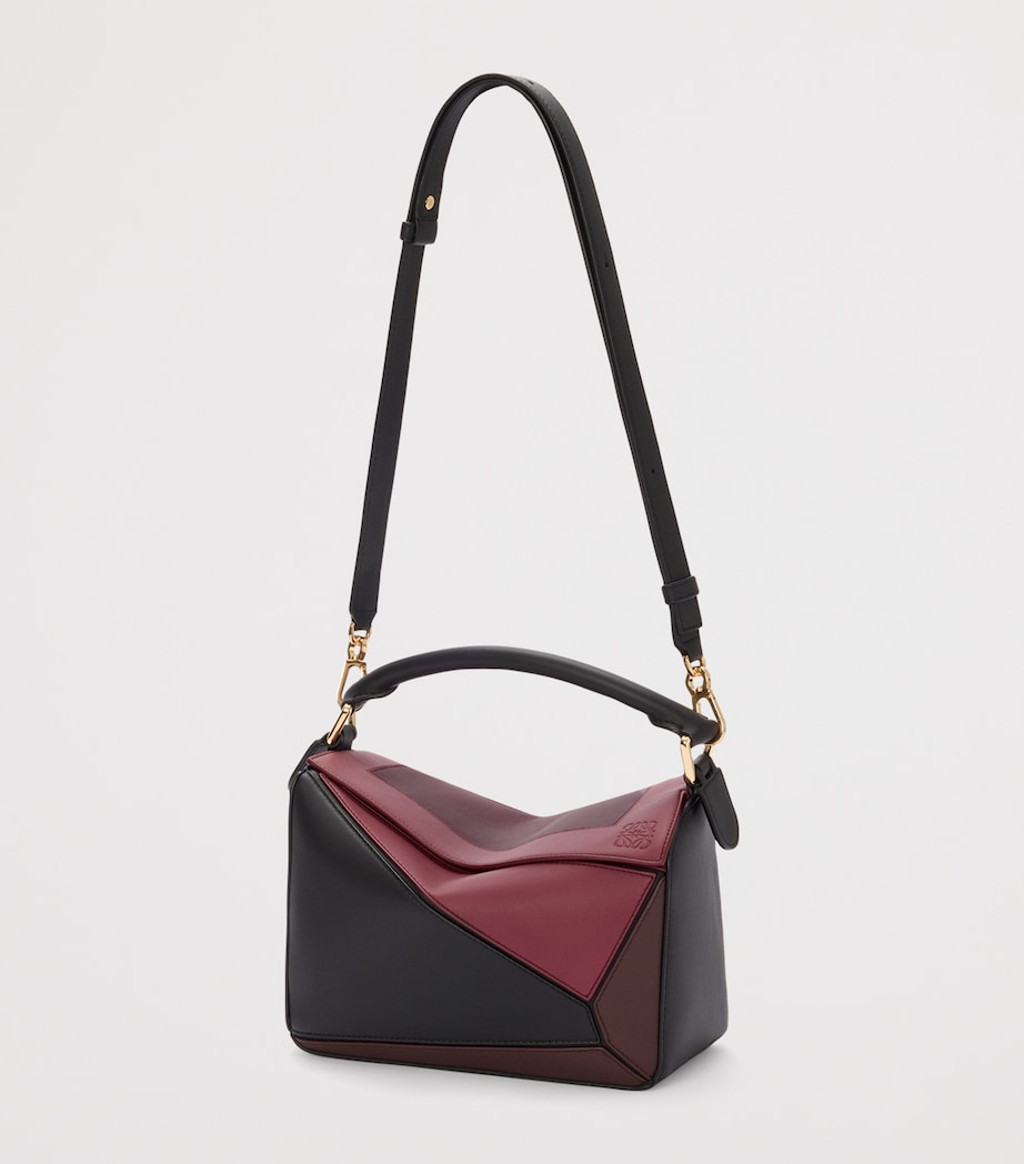 x Albers Leather Puzzle Top-Handle Bag BLACK/BURGUNDY Image 5