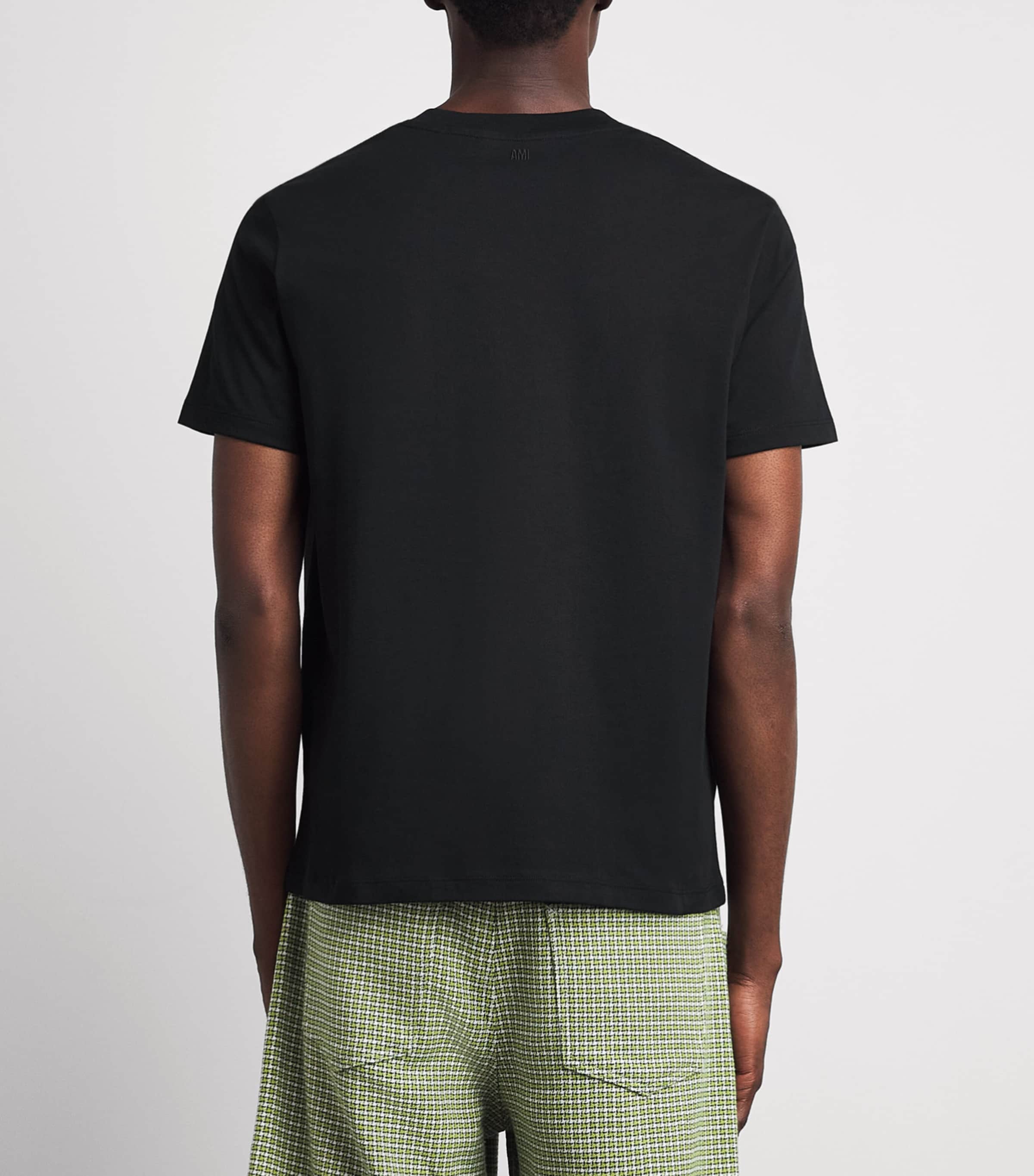 AMI Paris Mens Cotton Ami de Coeur T-Shirt Noir Image 5