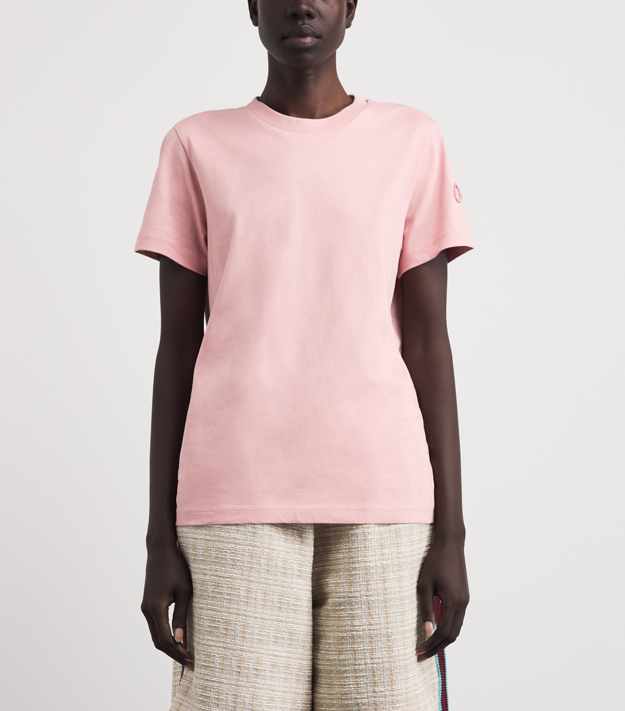 Moncler Womens Cotton Logo Embroidered T-Shirt Image 4