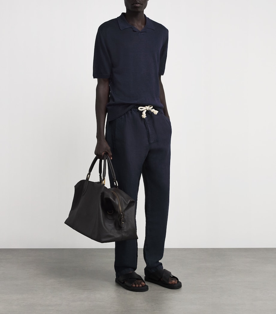 Linen Polo Shirt BLU Image 2