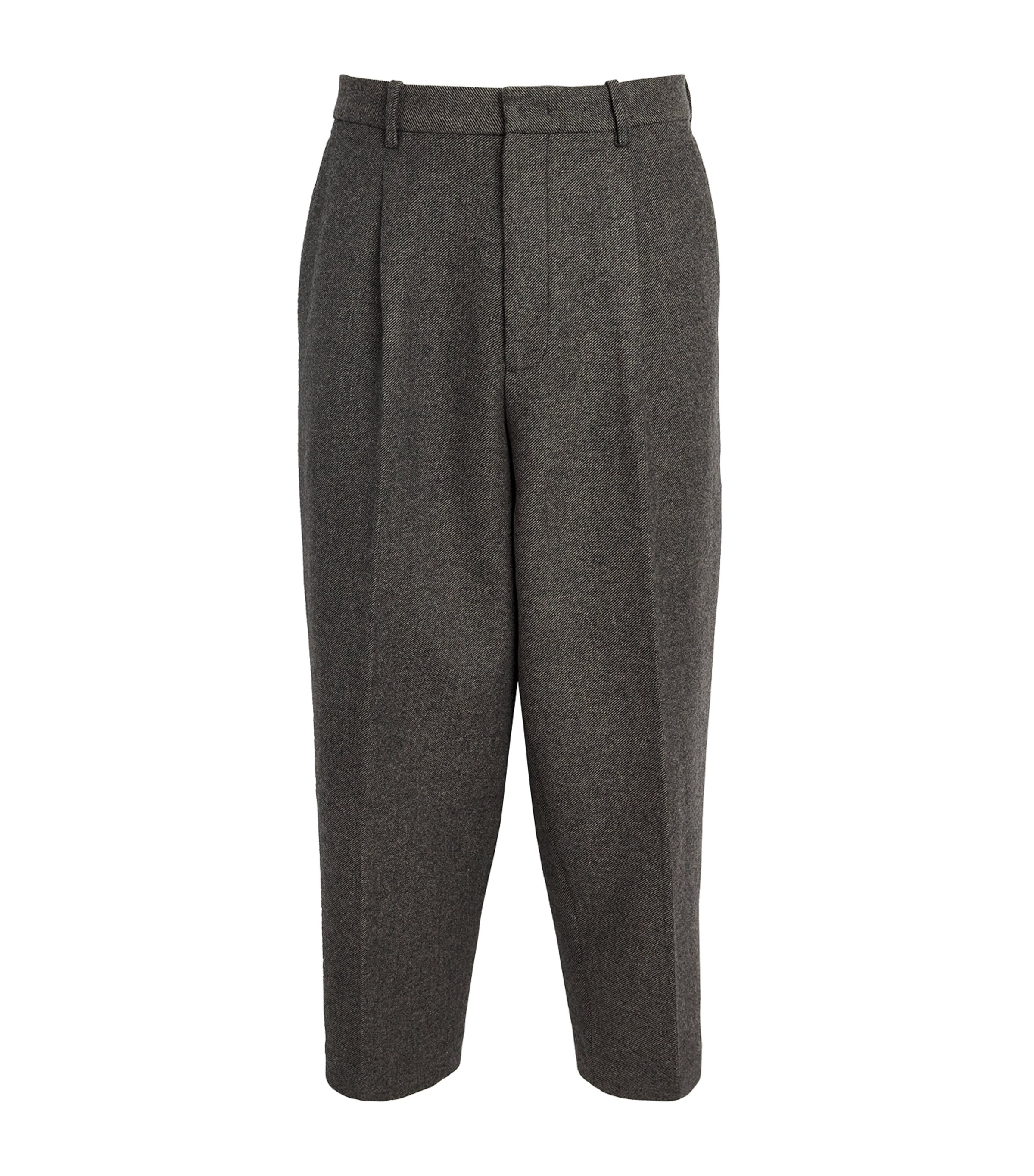 Helmut Lang Grey Wool-Blend Pleated Trousers | Harrods ID