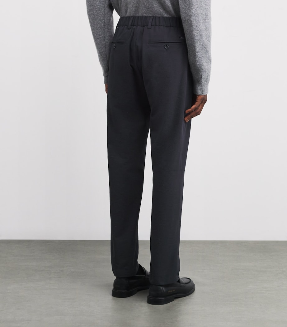 Seersucker Drawstring-Adjustable Trousers 9200 BLU NAVY Image 4