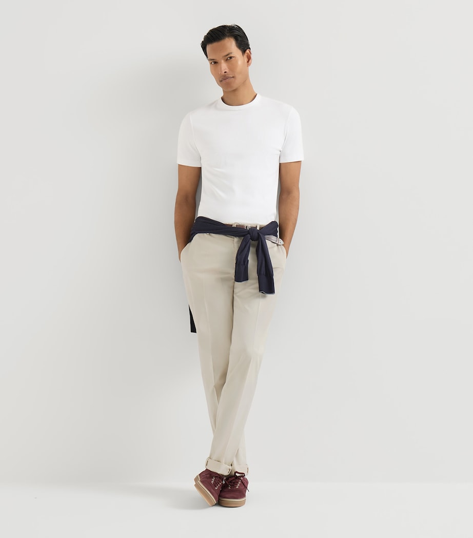 Brunello Cucinelli Mens Pima Cotton Comfort Gabardine Trousers Image 2