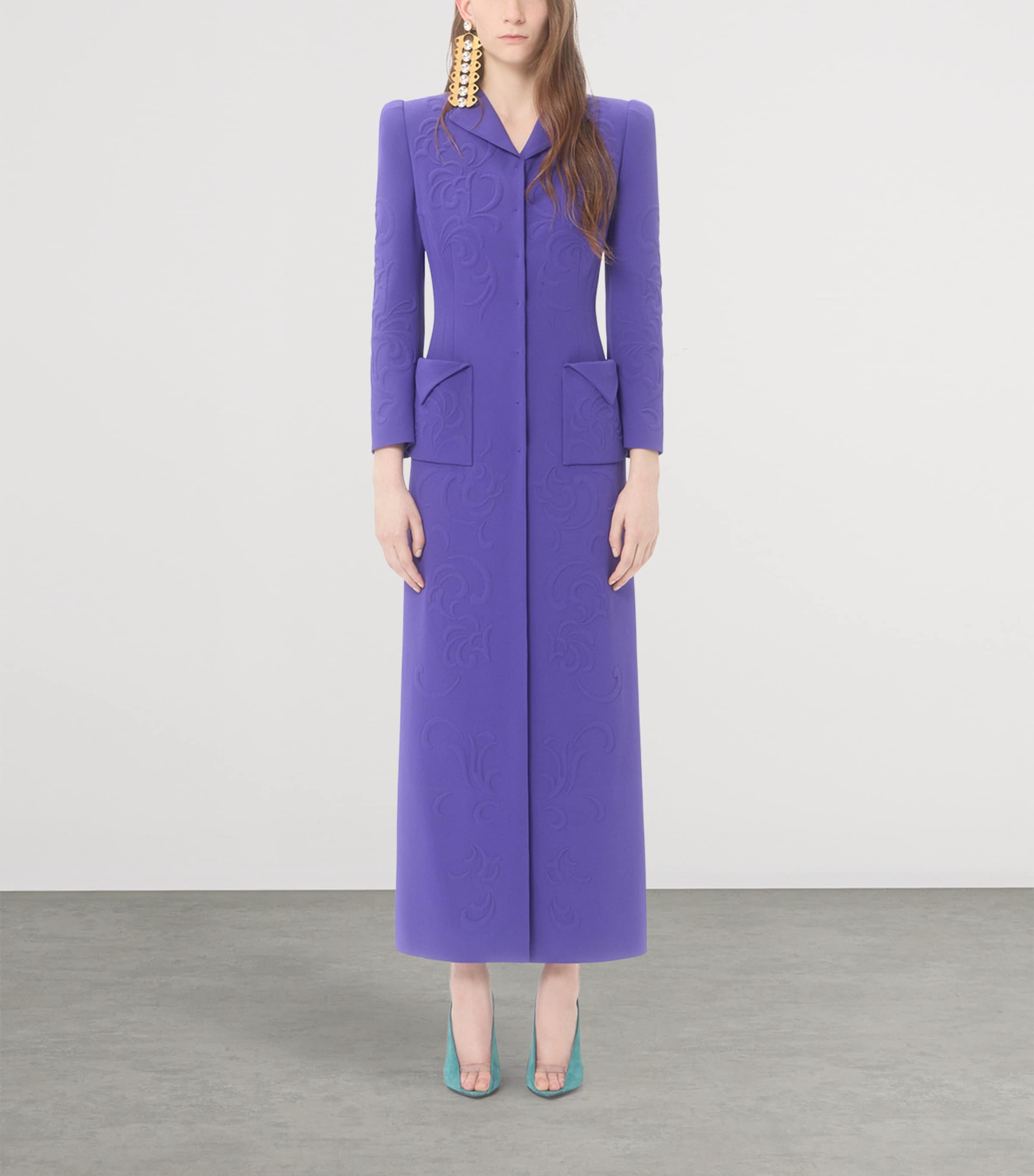 Valentino Womens Floral-Embroidered Coat Image 2