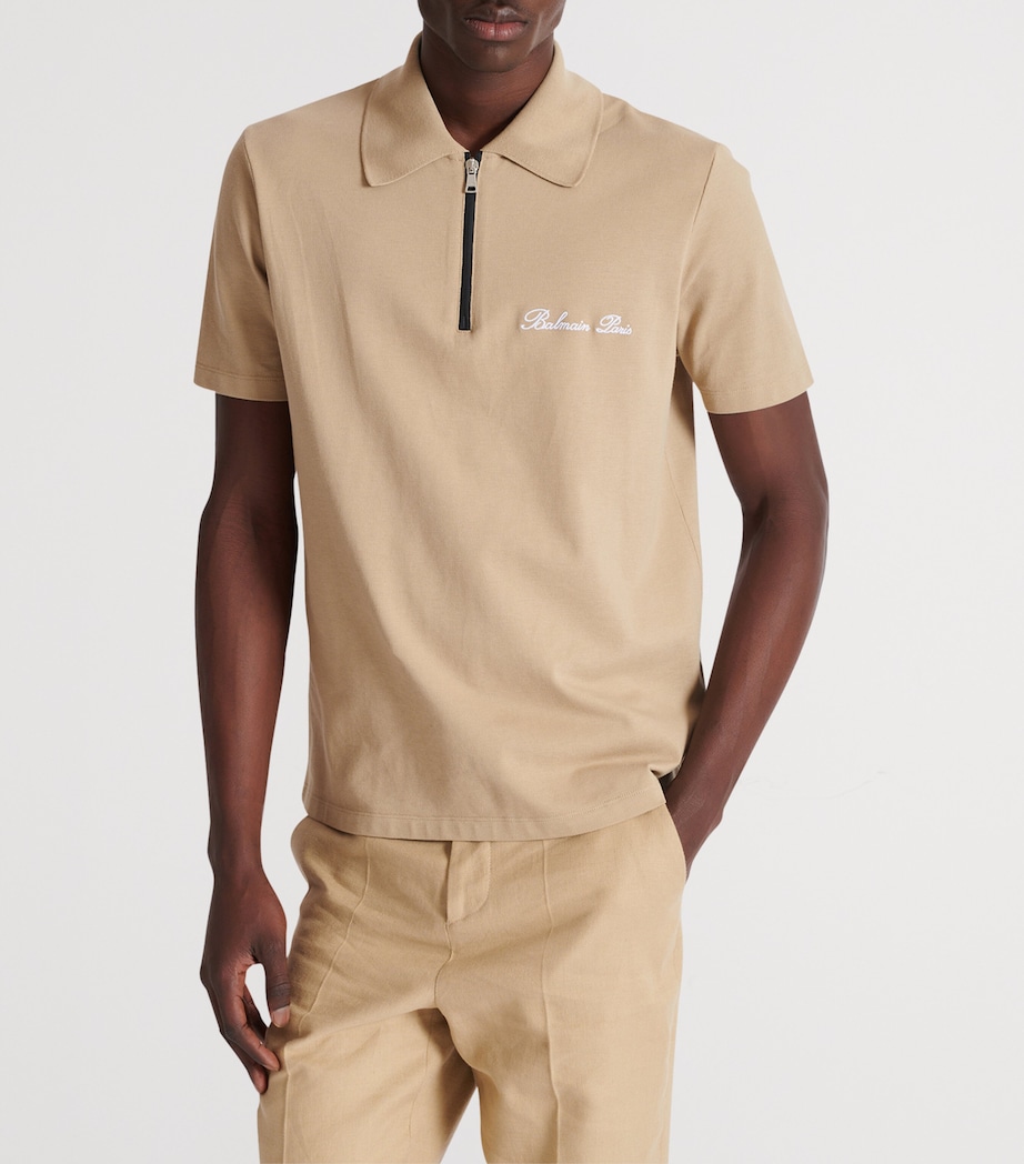 Embroidered Logo Polo Shirt WHL CAMEL/BLANC Image 2