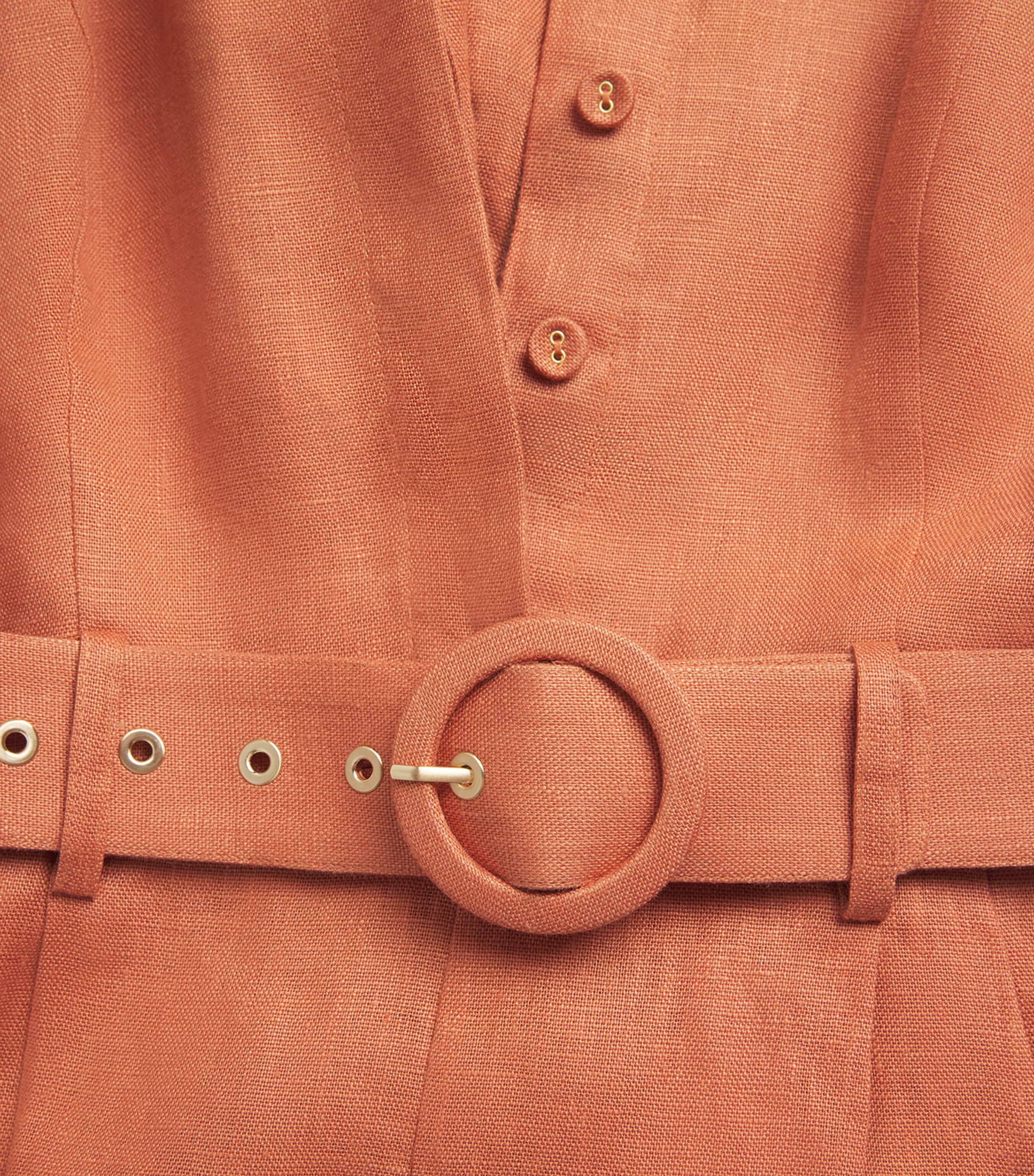 Linen Belted Awaken Playsuit CREAMCRM Image 5