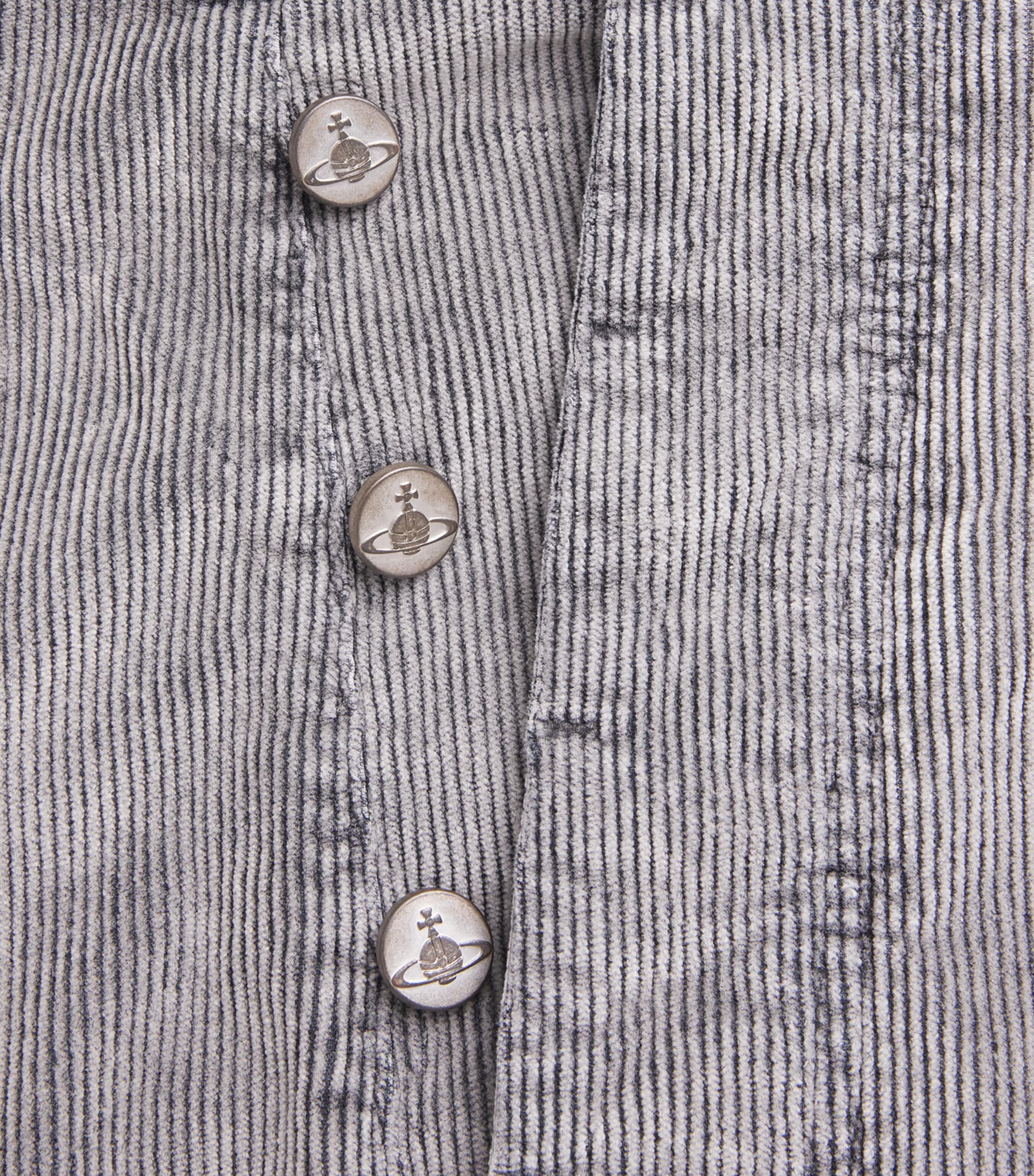 Vivienne Westwood Mens Corduroy Twisted Seam Straight Jeans Grey Image 6