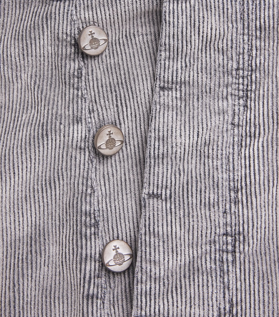 Vivienne Westwood Mens Corduroy Twisted Seam Straight Jeans Grey Image 6