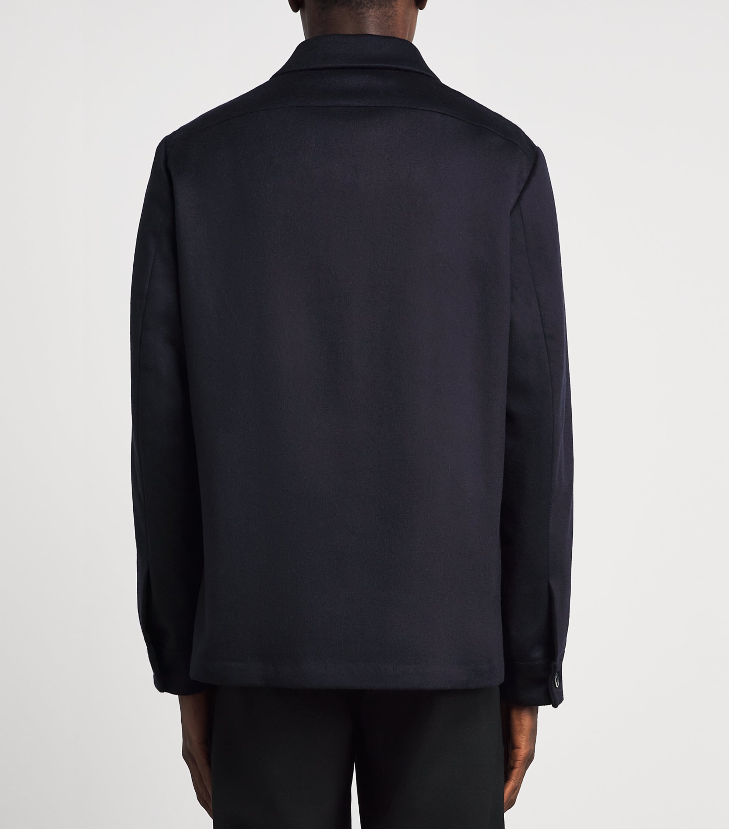 Barena Mens Brushed Cashmere Overshirt Navy Image 5