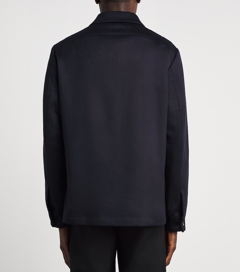 Barena Mens Brushed Cashmere Overshirt Navy Image 5