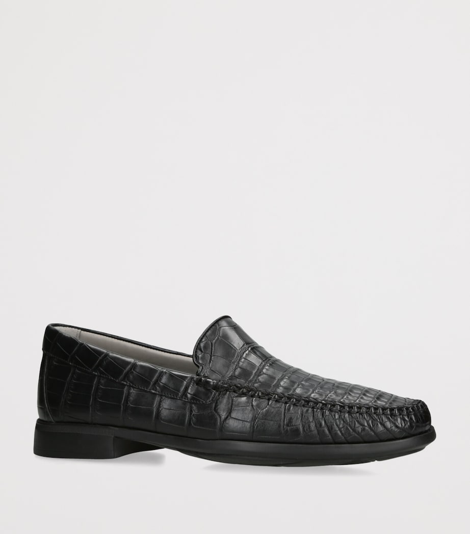 Brotini Alligator Leather Loafers Black Image 3