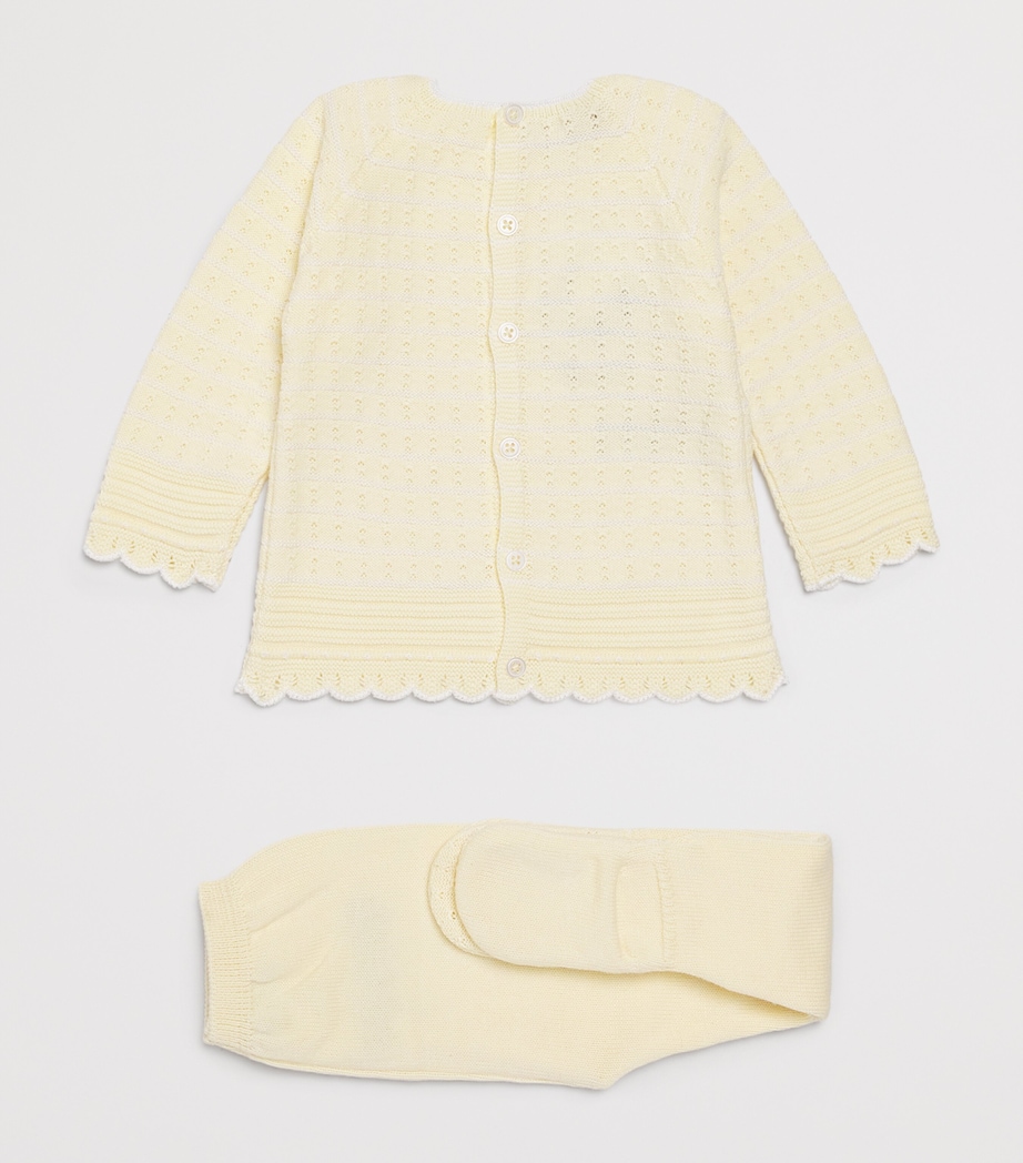 Cotton Knitted Sweater and Leggings Set 0501 H82 YELL/WHITE Image 2