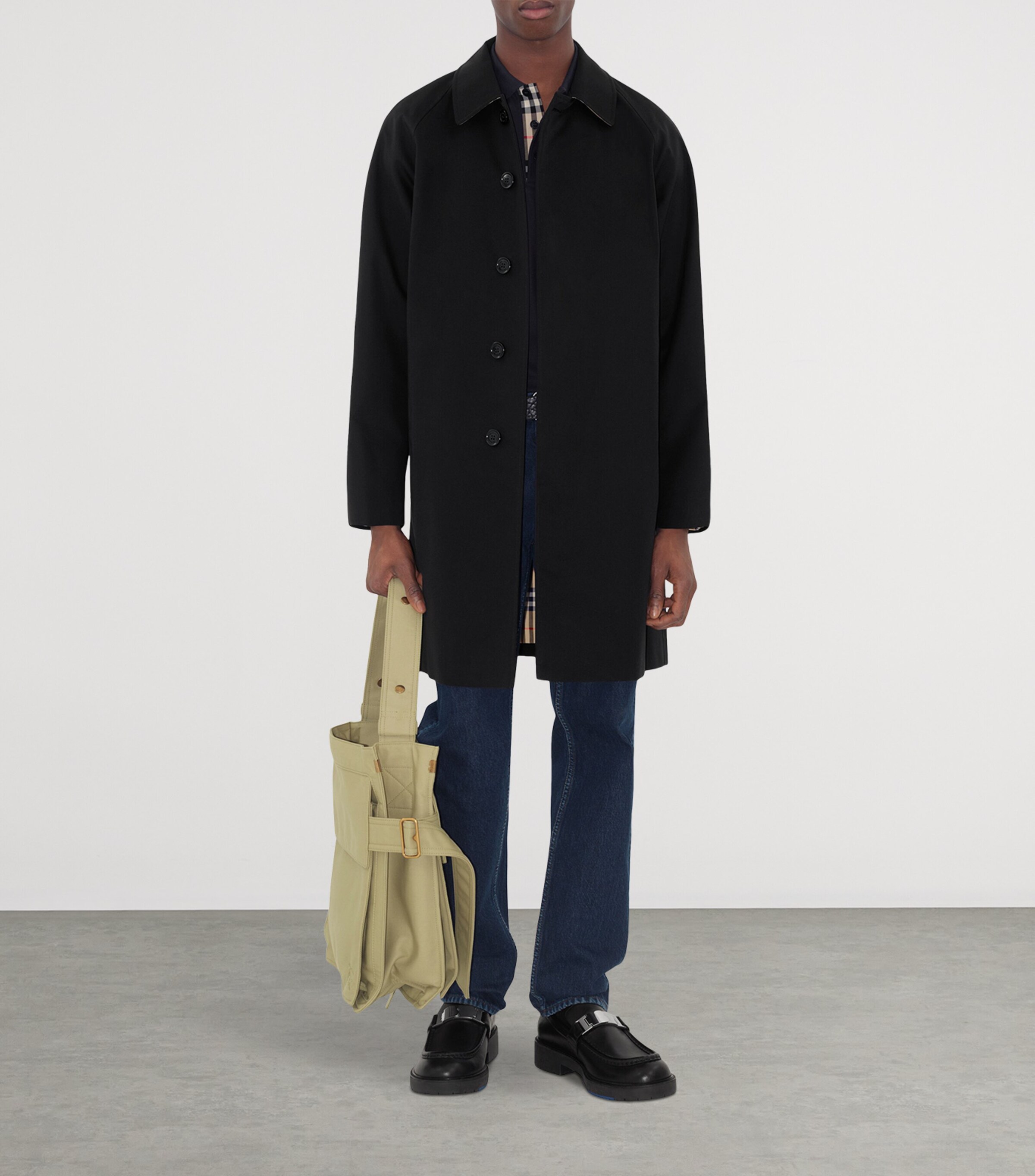 Mid-Length Camden Heritage Car Coat BLACK Image 2