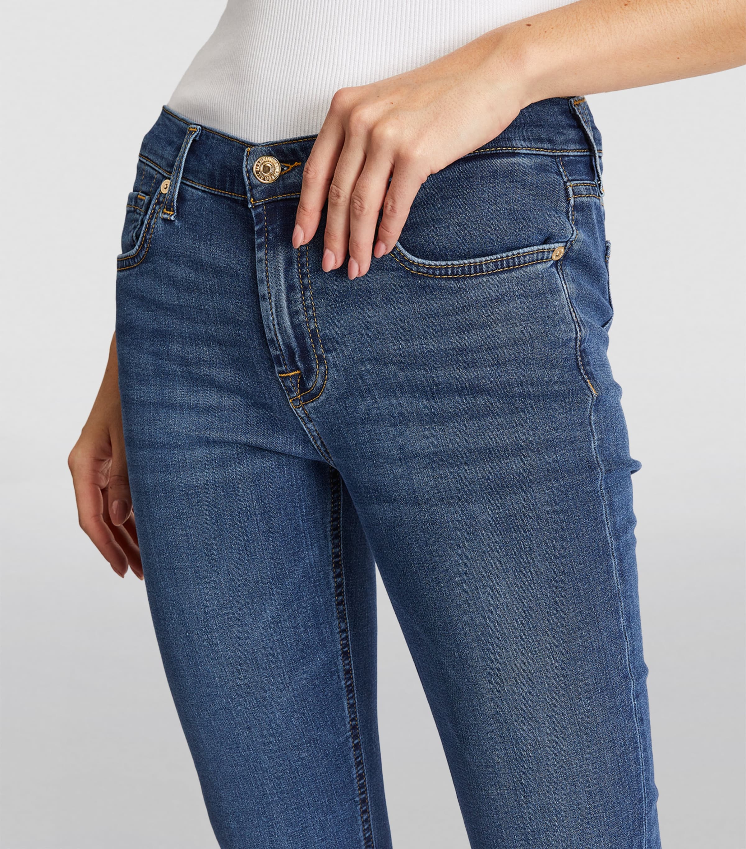 B(Air) High-Rise Ankle Skinny Jeans DUCHESS MID BLUE Image 6