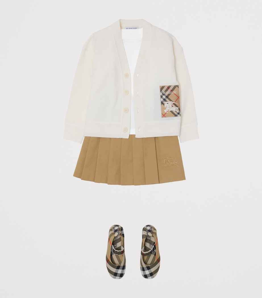 Wool Check-Patch Cardigan (6-24 Months) IVORY Image 3