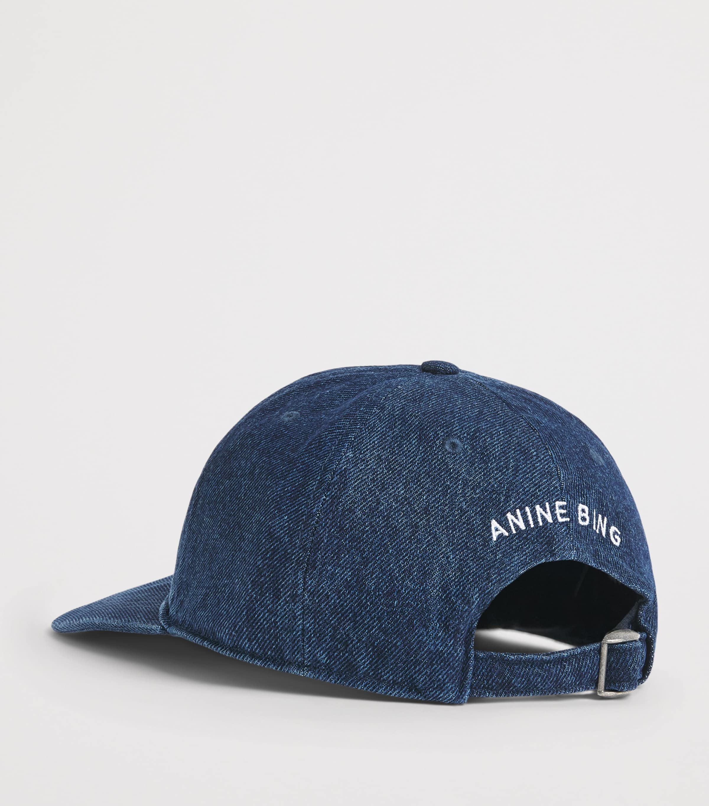 ANINE BING Denim Jeremy Baseball Cap Ink Blue Image 3