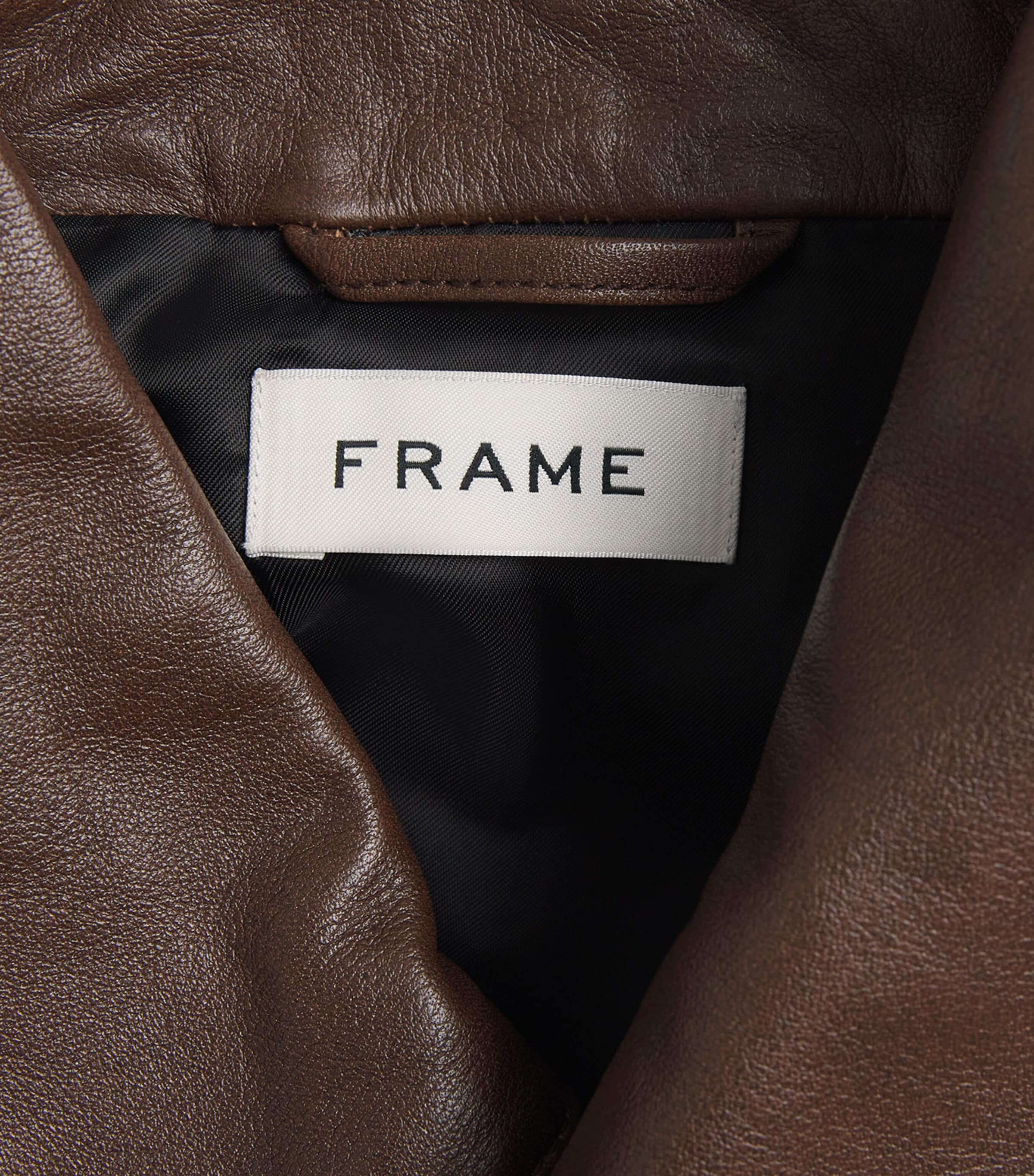 FRAME Mens Leather Bomber Jacket Dpbr Deep Brown Image 6