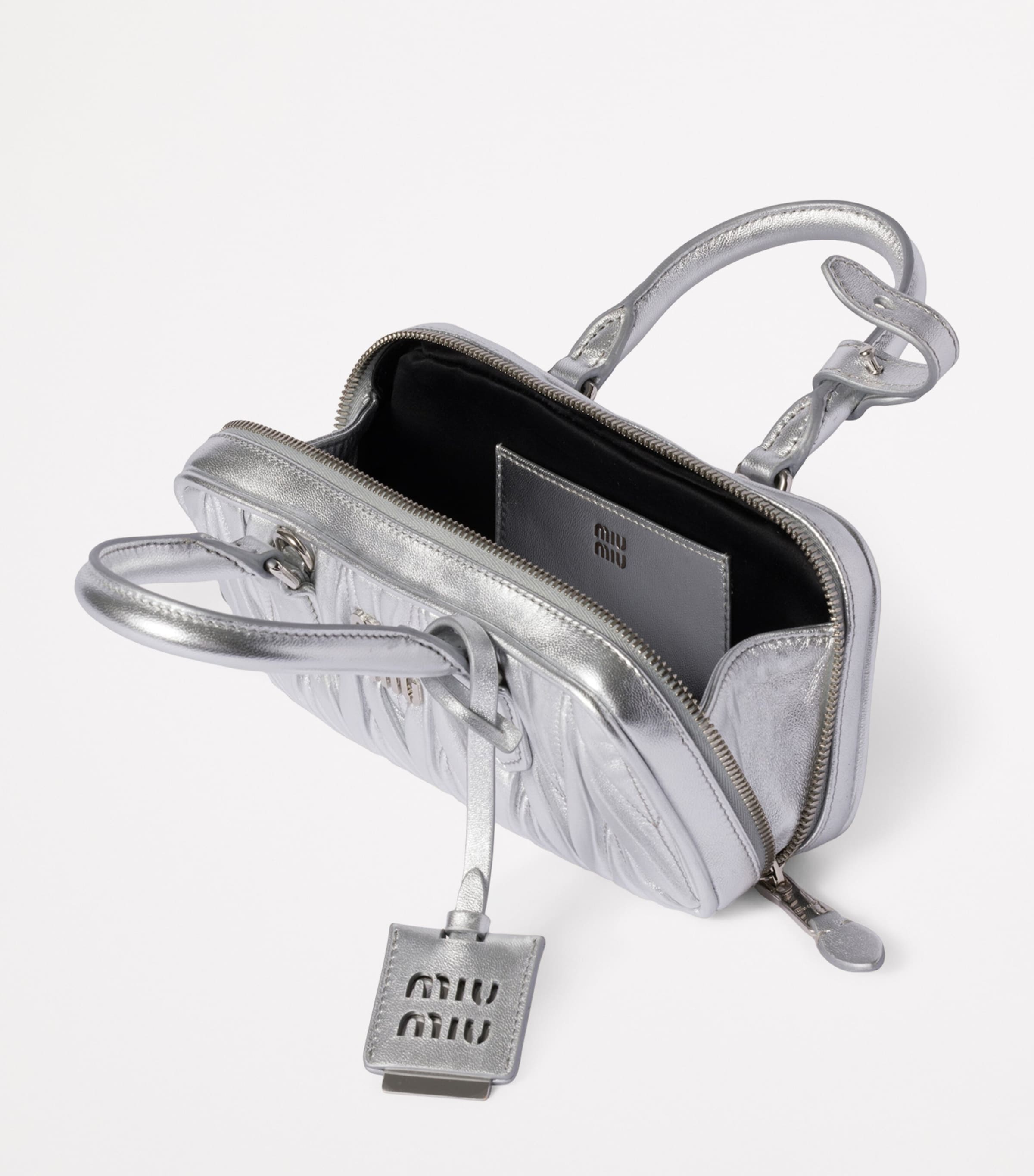 Mini Matelassé Leather Arcadie Top-Handle Bag F0118 Image 4