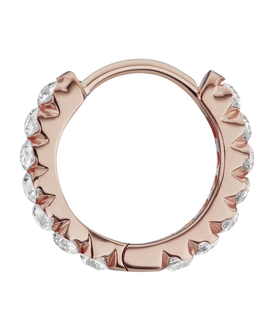 Gold Invisible Set Diamond Eternity Hoop Earring (8mm) ROSE GOLD Image 5