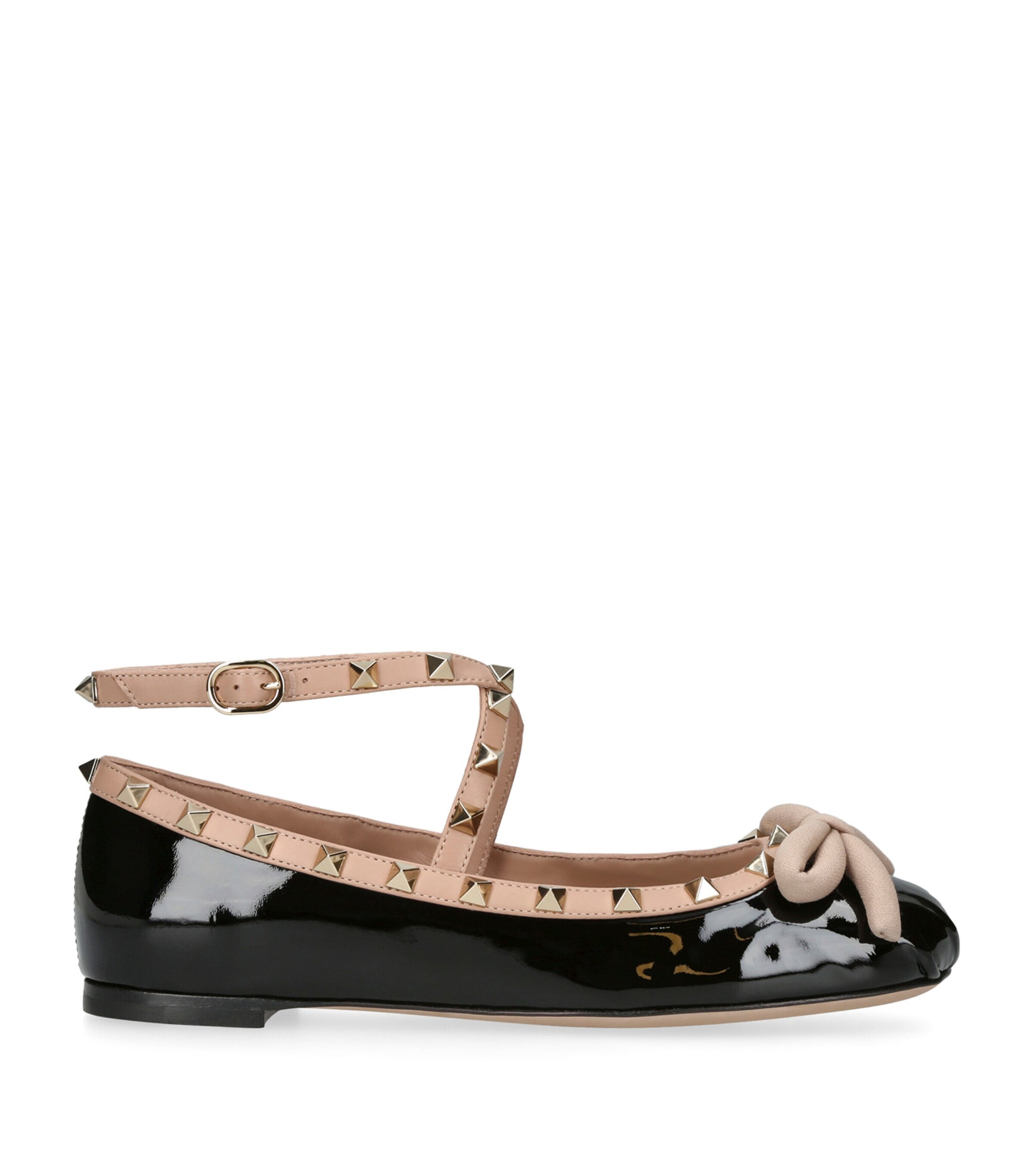 フラットシューズ VALENTINO GARAVANI Rockstud ballet flats Rockstud Satin Ballerina for Woman in Water Lilac | Valentino US