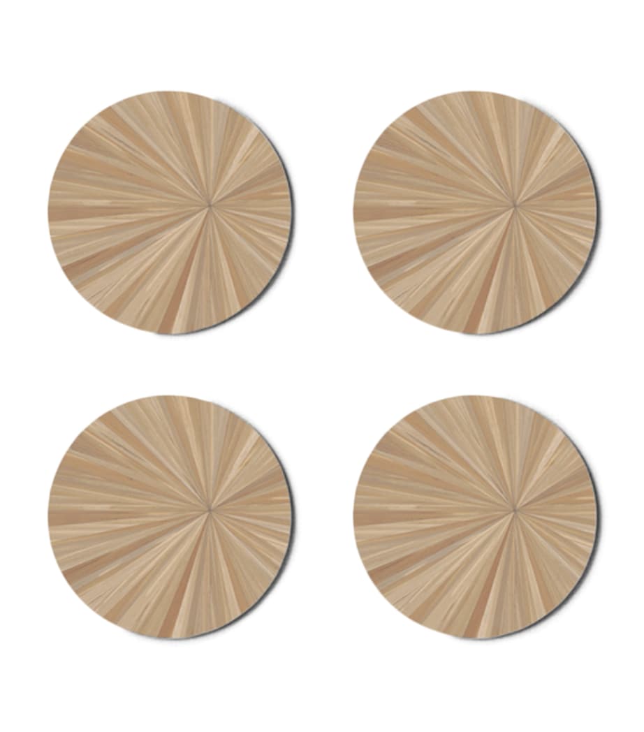Set of 4 Soleil Round Coasters FAWN Image 1