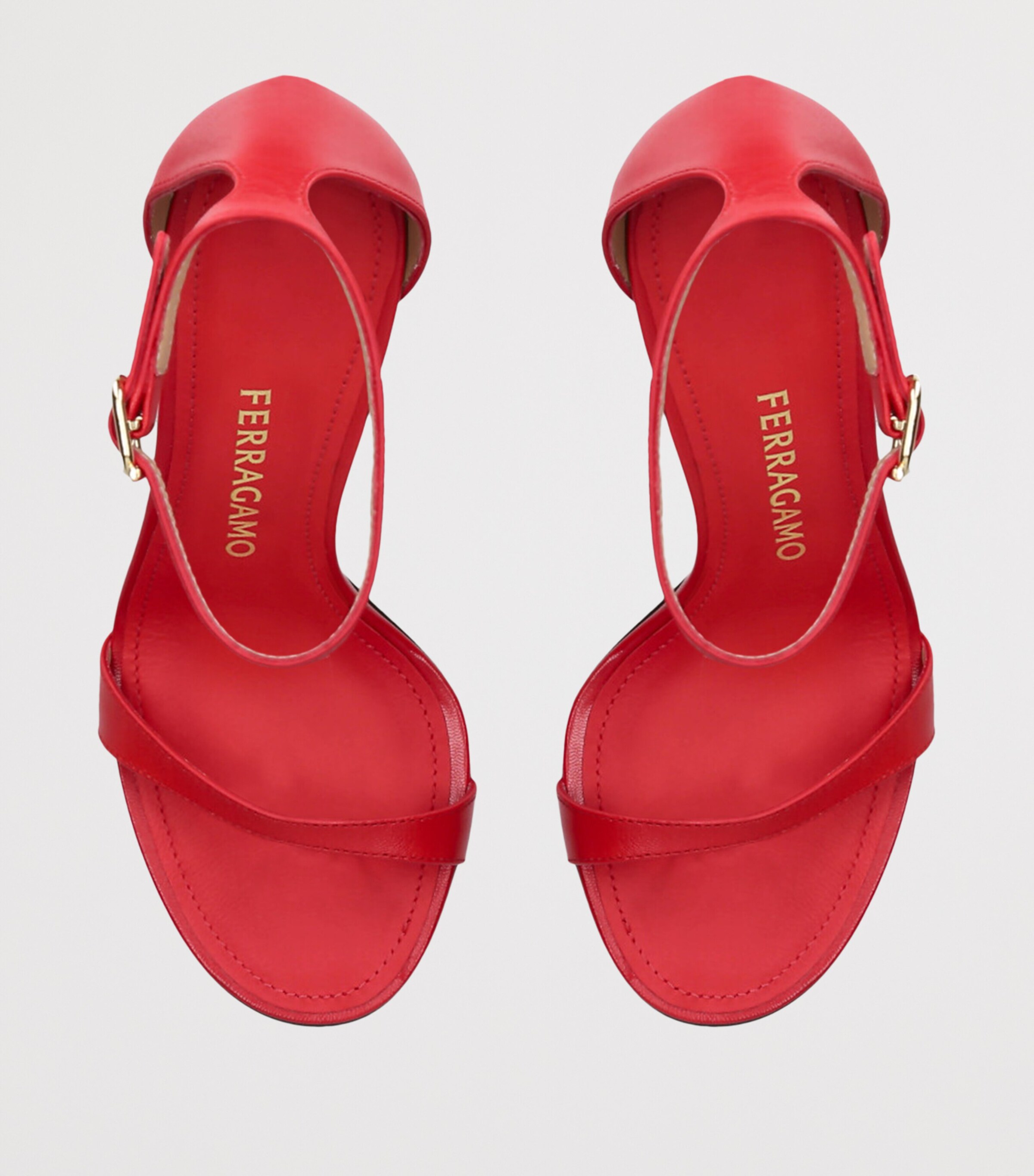 Salvatore Ferragamo Leather Milly Heeled Sandals 95 Red Image 4