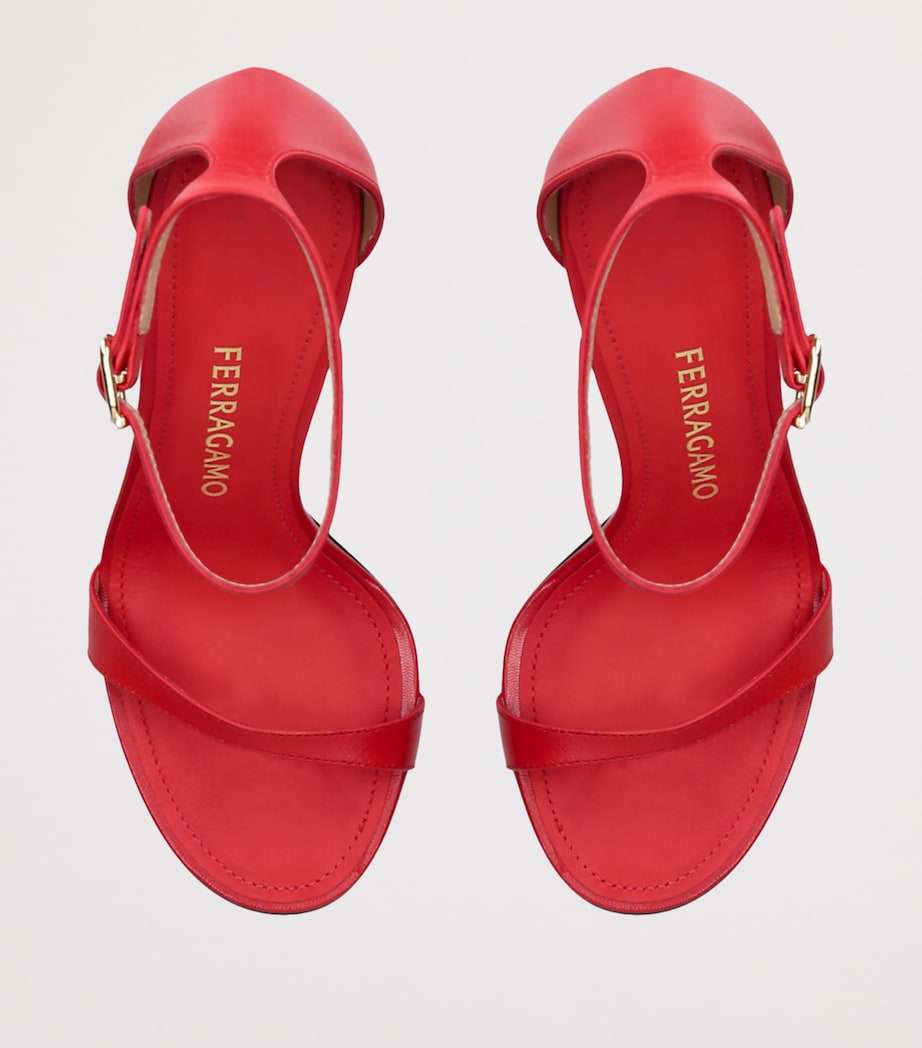 Salvatore Ferragamo Leather Milly Heeled Sandals 95 Red Image 4