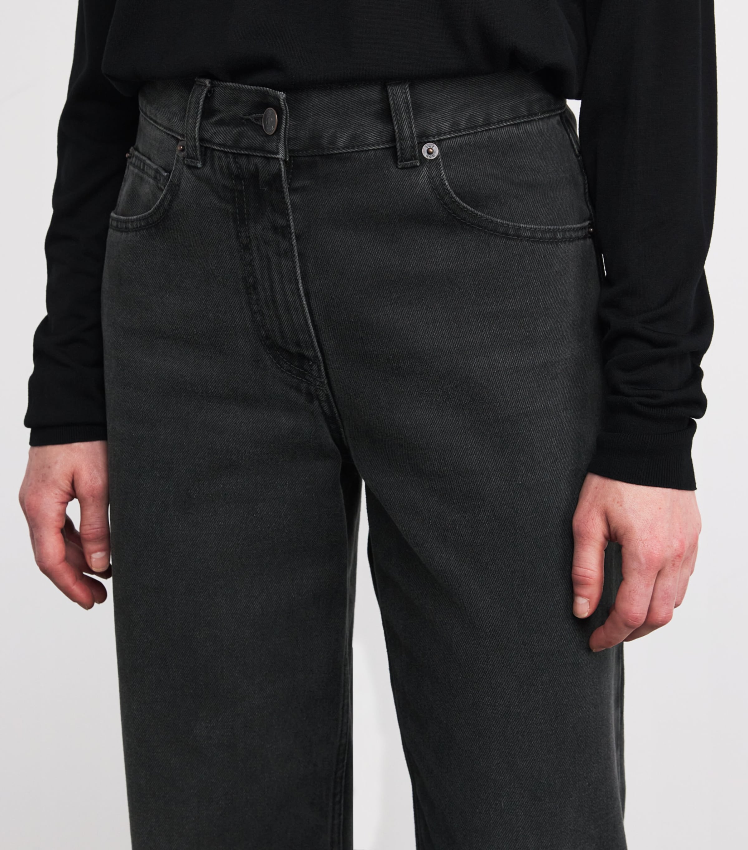 Clair High-Rise Straight Jeans FADED BLACK Image 5